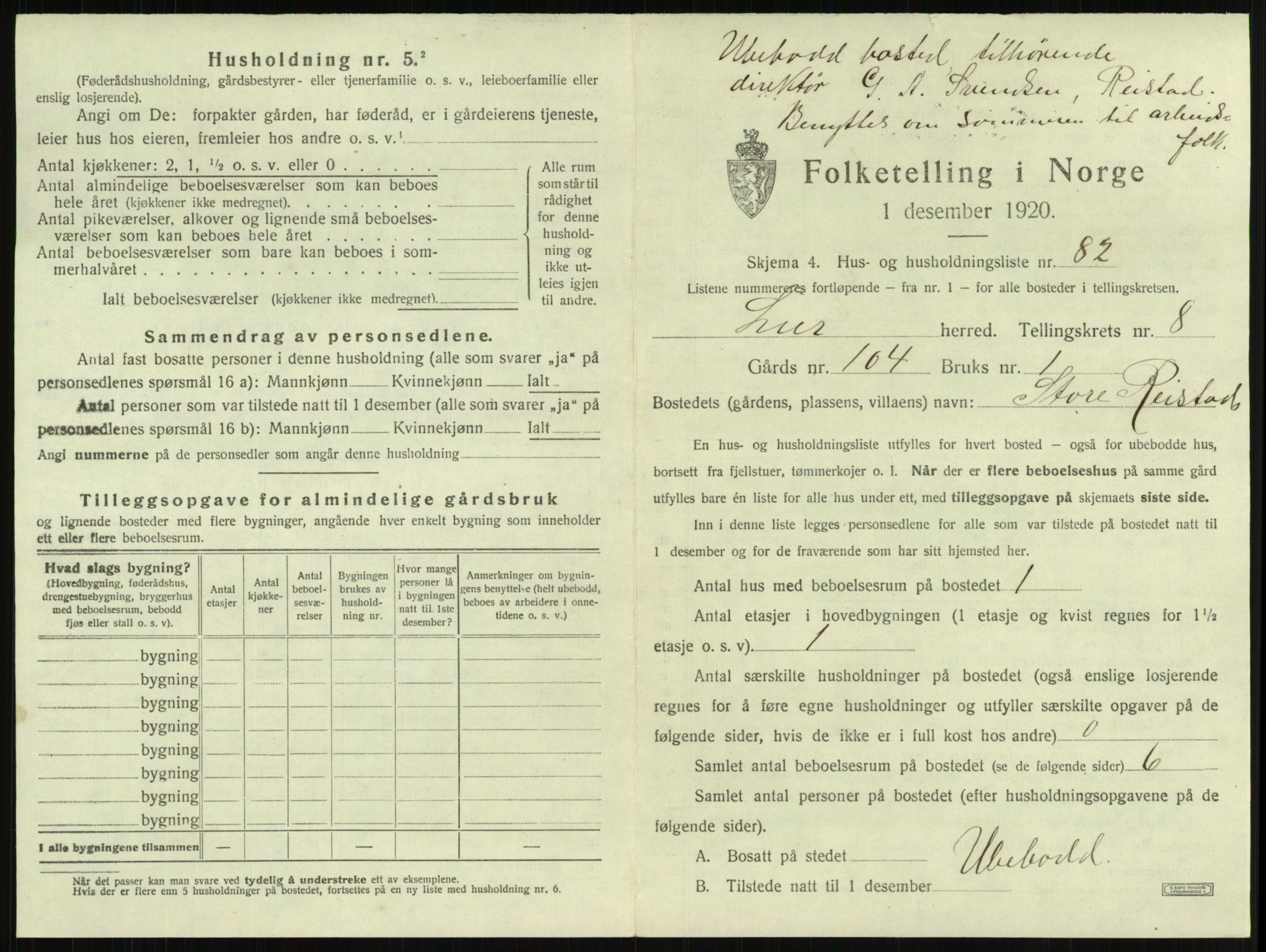 SAKO, 1920 census for Lier, 1920, p. 1434