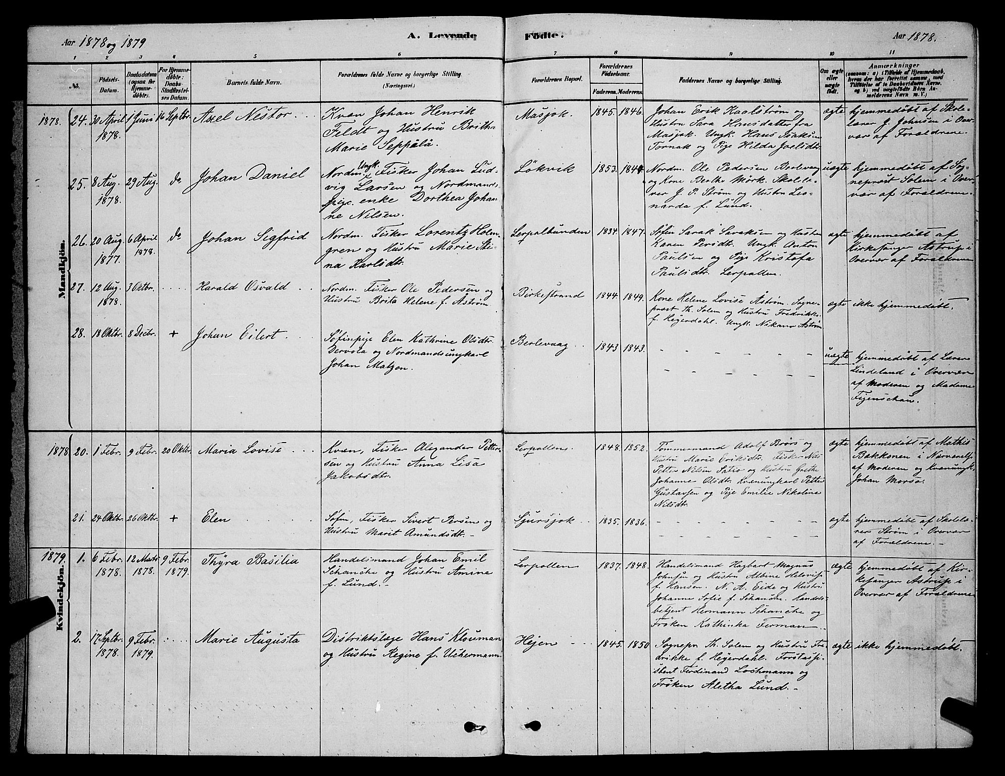 Tana sokneprestkontor, SATØ/S-1334/H/Hb/L0003klokker: Parish register (copy) no. 3, 1878-1890