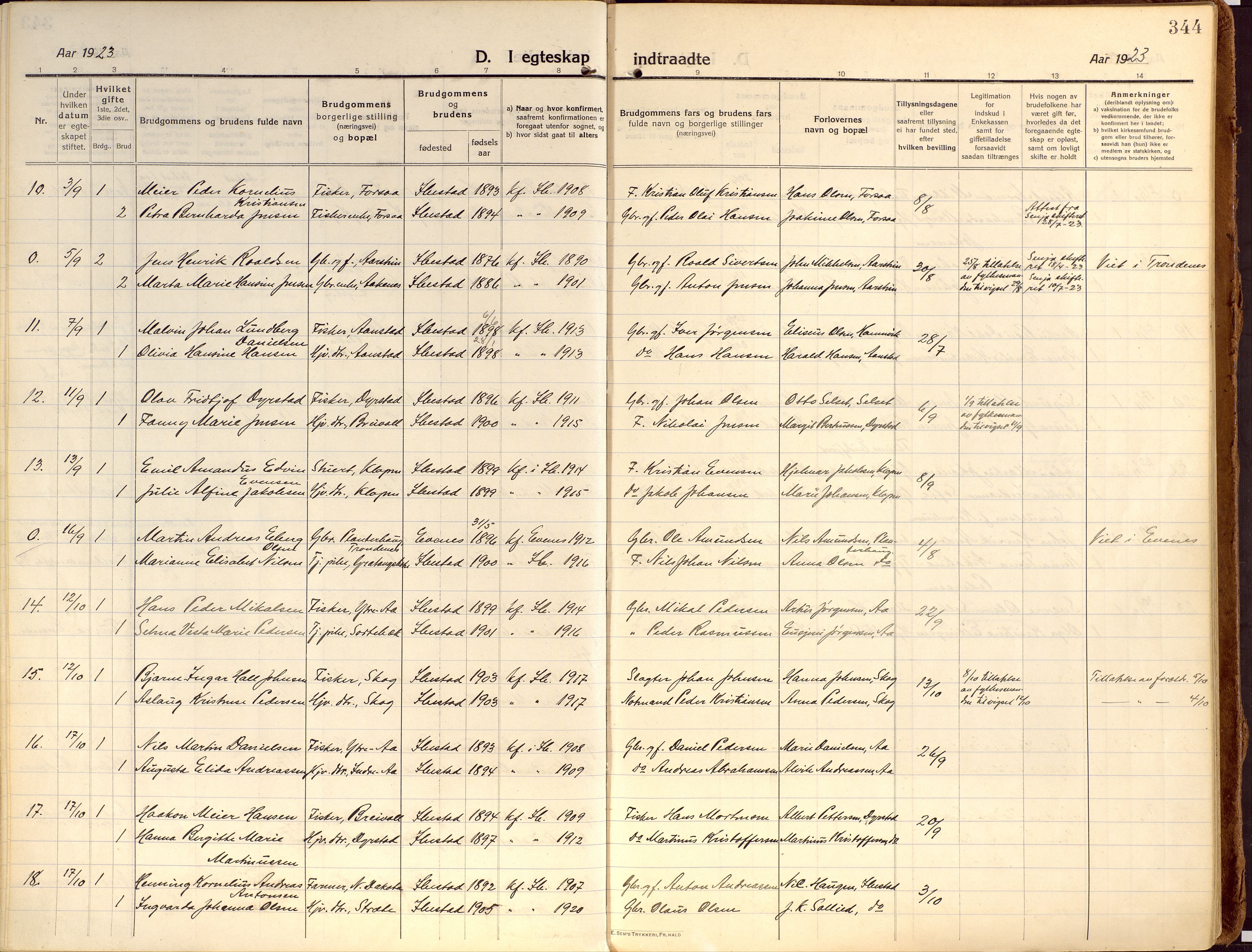 Ibestad sokneprestembete, SATØ/S-0077/H/Ha/Haa/L0018kirke: Parish register (official) no. 18, 1915-1929, p. 344