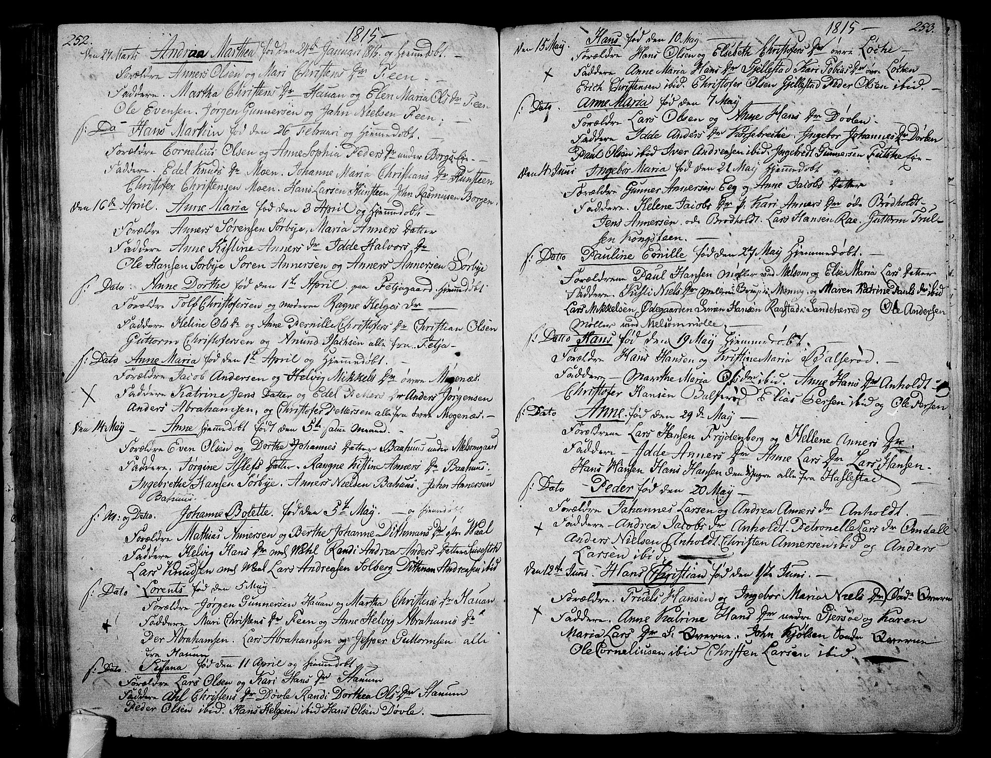 Stokke kirkebøker, SAKO/A-320/F/Fa/L0004: Parish register (official) no. I 4, 1804-1815, p. 252-253