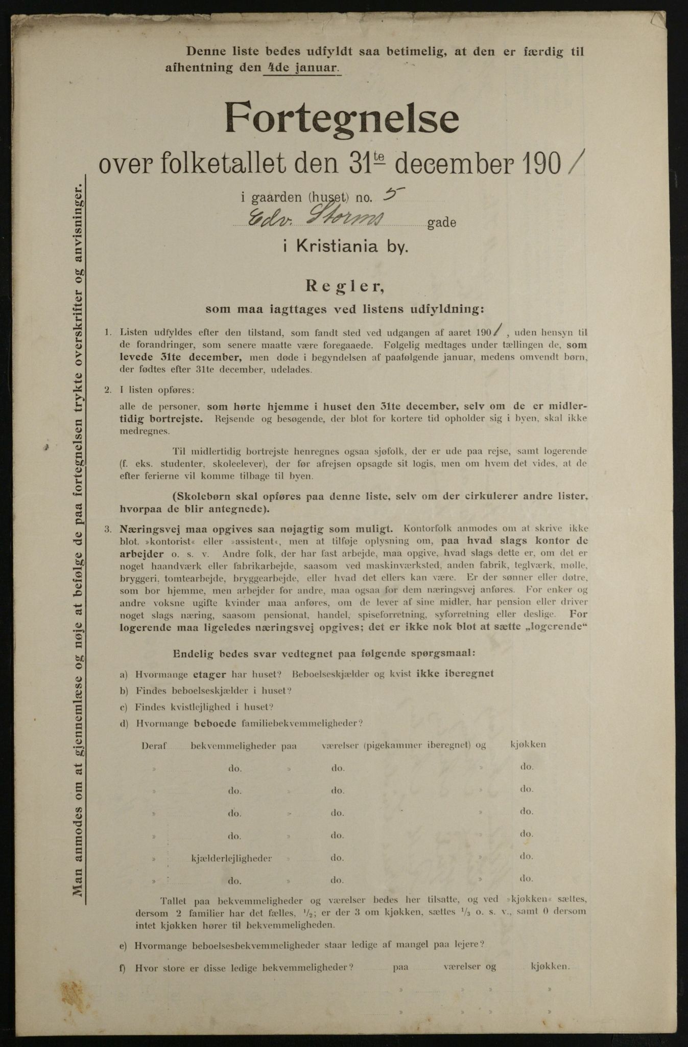 OBA, Municipal Census 1901 for Kristiania, 1901, p. 3018