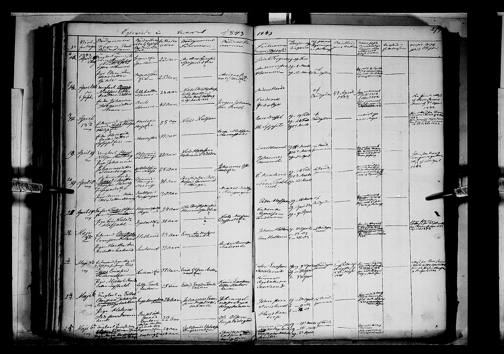 Vang prestekontor, Hedmark, AV/SAH-PREST-008/H/Ha/Haa/L0010: Parish register (official) no. 10, 1841-1855, p. 279