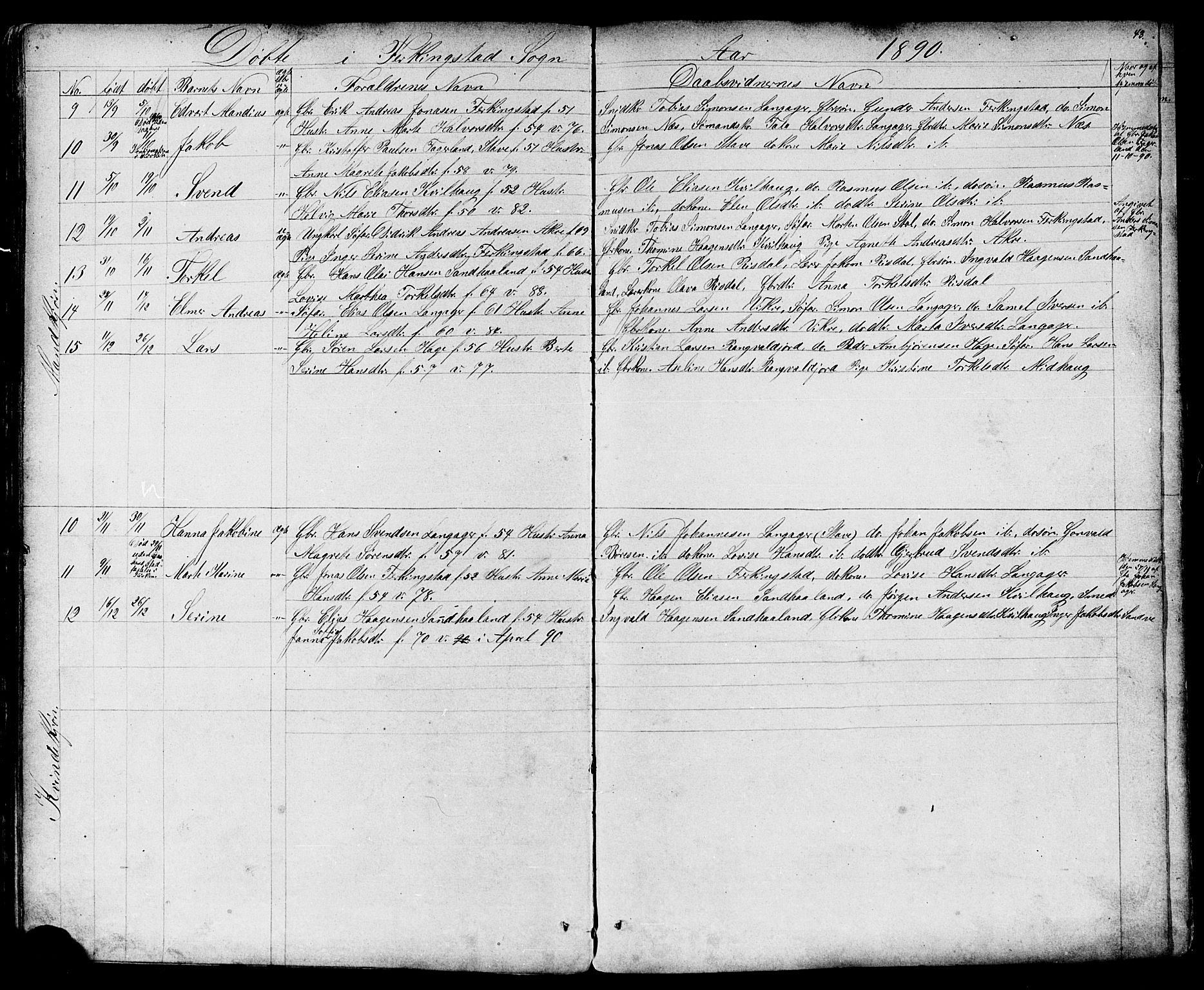 Skudenes sokneprestkontor, SAST/A -101849/H/Ha/Hab/L0006: Parish register (copy) no. B 6, 1874-1908, p. 43