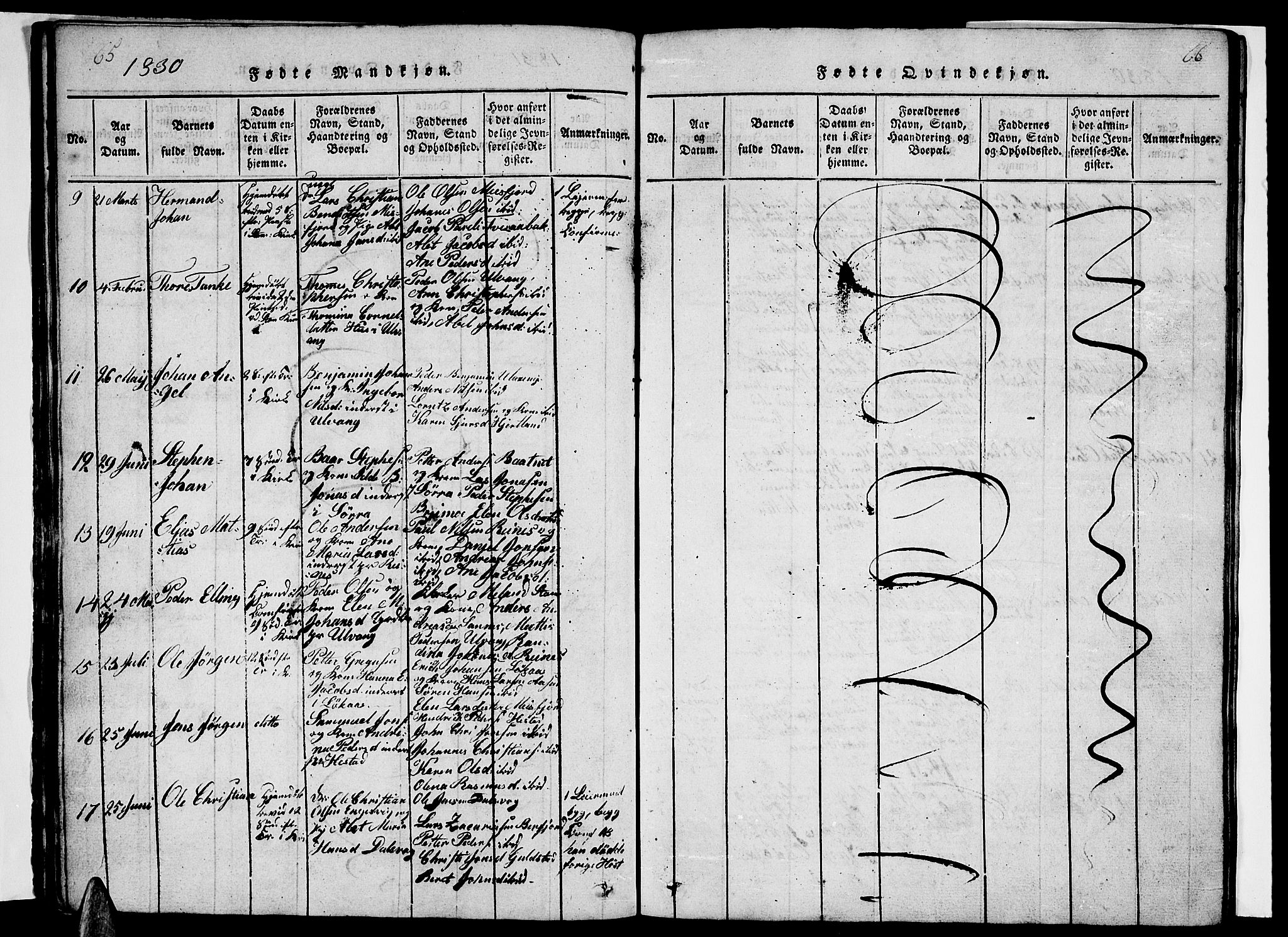 Ministerialprotokoller, klokkerbøker og fødselsregistre - Nordland, AV/SAT-A-1459/831/L0474: Parish register (copy) no. 831C01, 1820-1850, p. 65-66