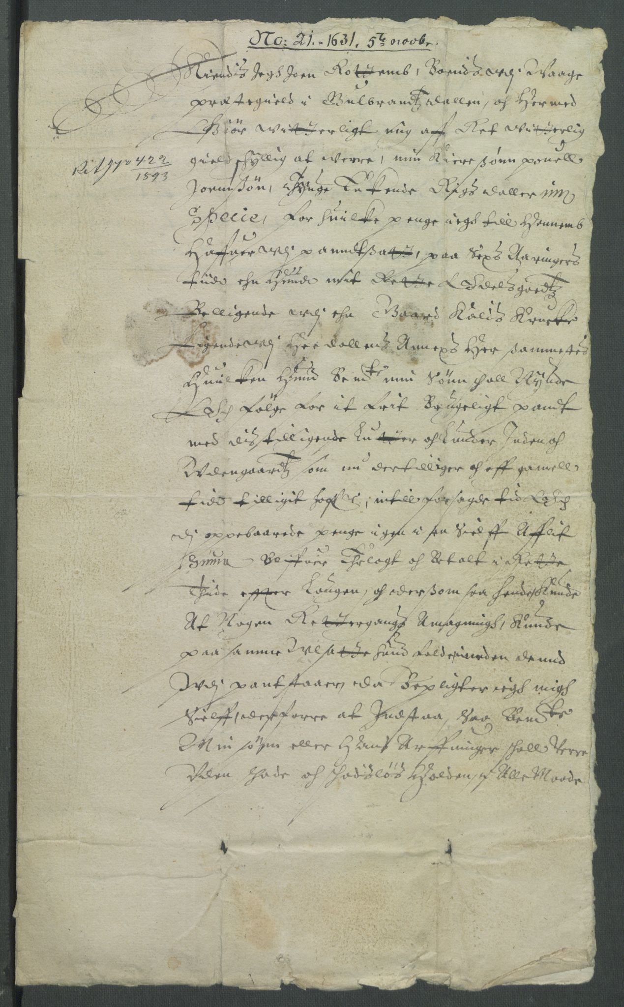 Riksarkivets diplomsamling, AV/RA-EA-5965/F02/L0141: Dokumenter, 1631, p. 14