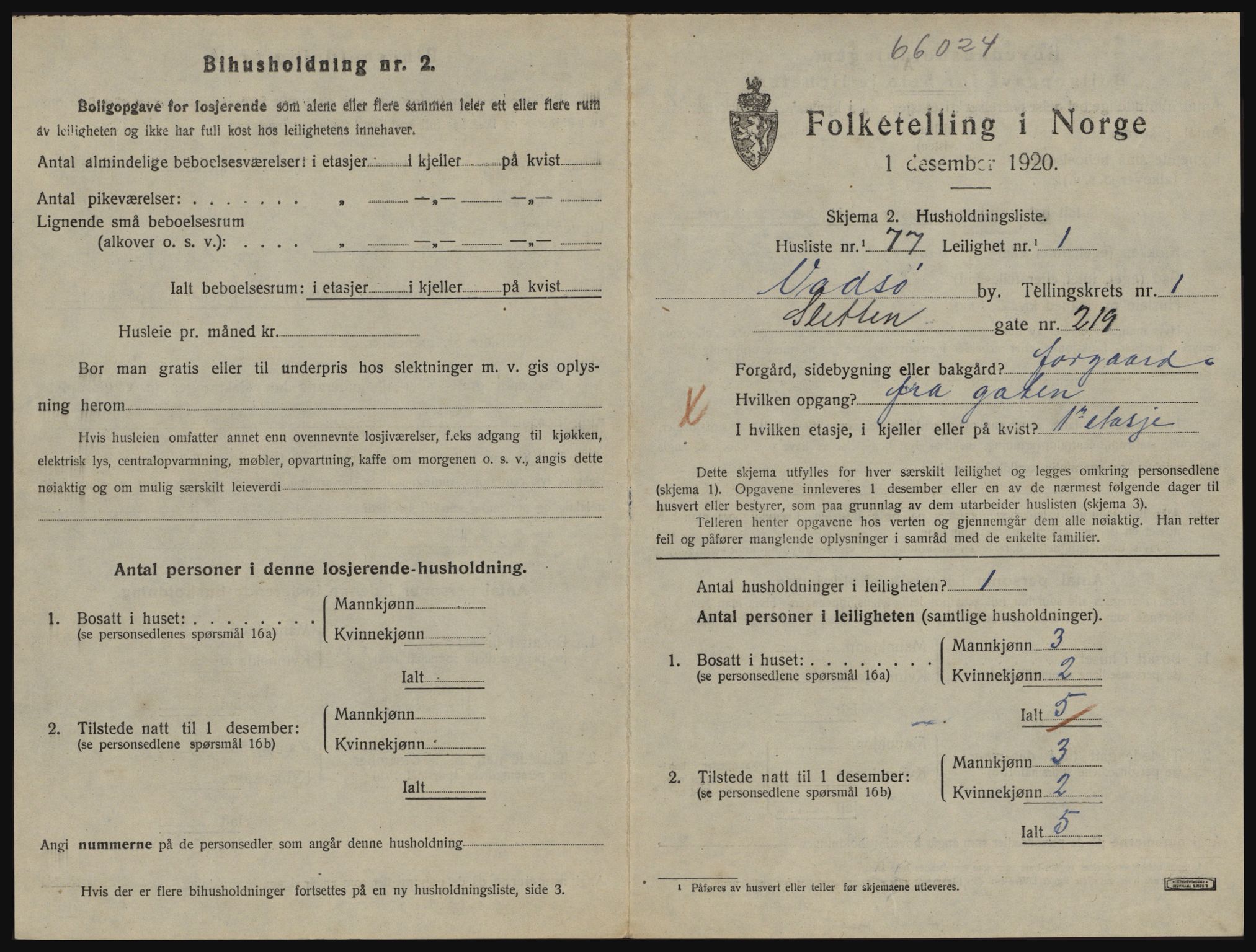 SATØ, 1920 census for Vadsø, 1920, p. 784