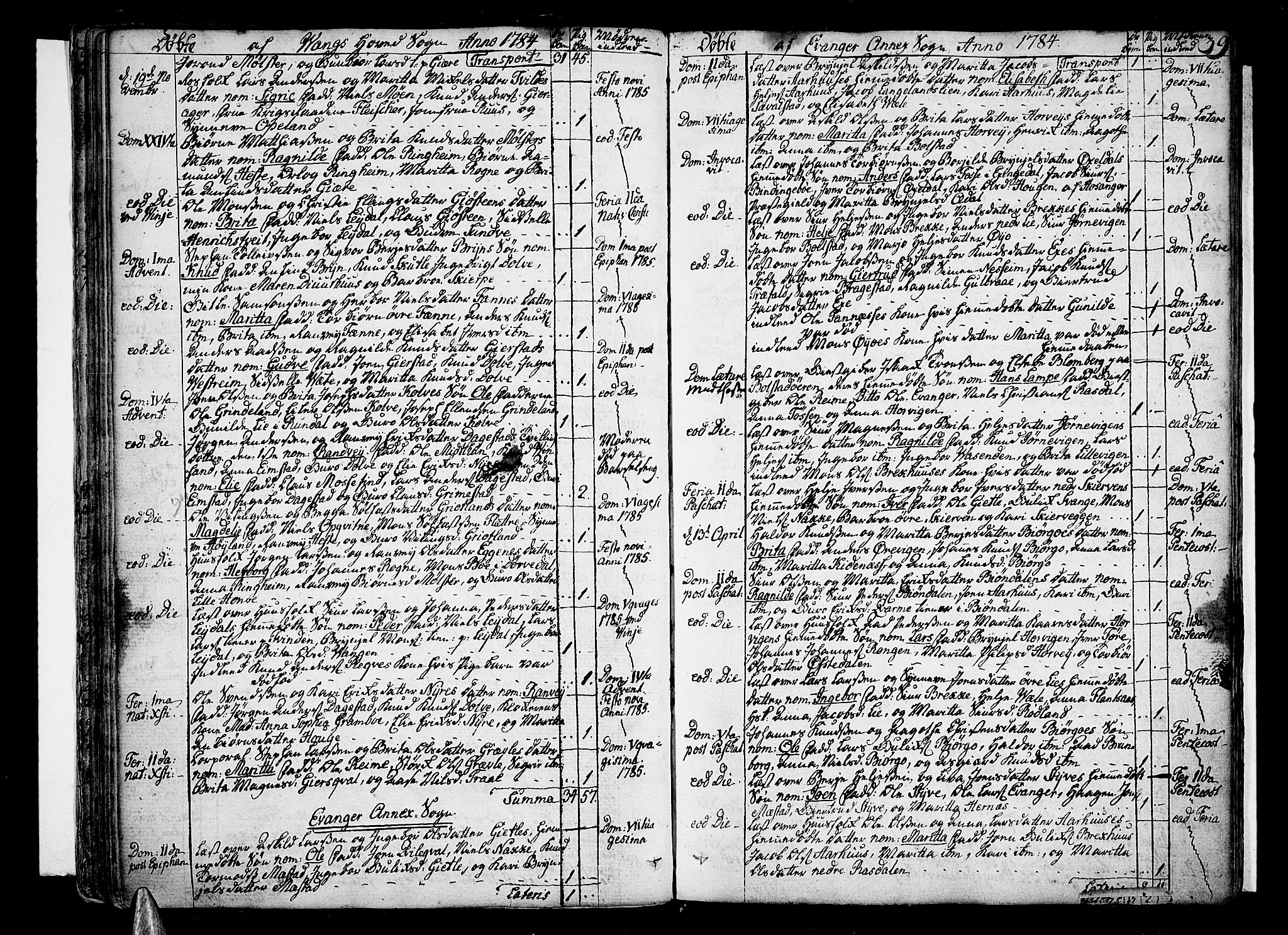 Voss sokneprestembete, SAB/A-79001/H/Haa: Parish register (official) no. A 9, 1780-1810, p. 39