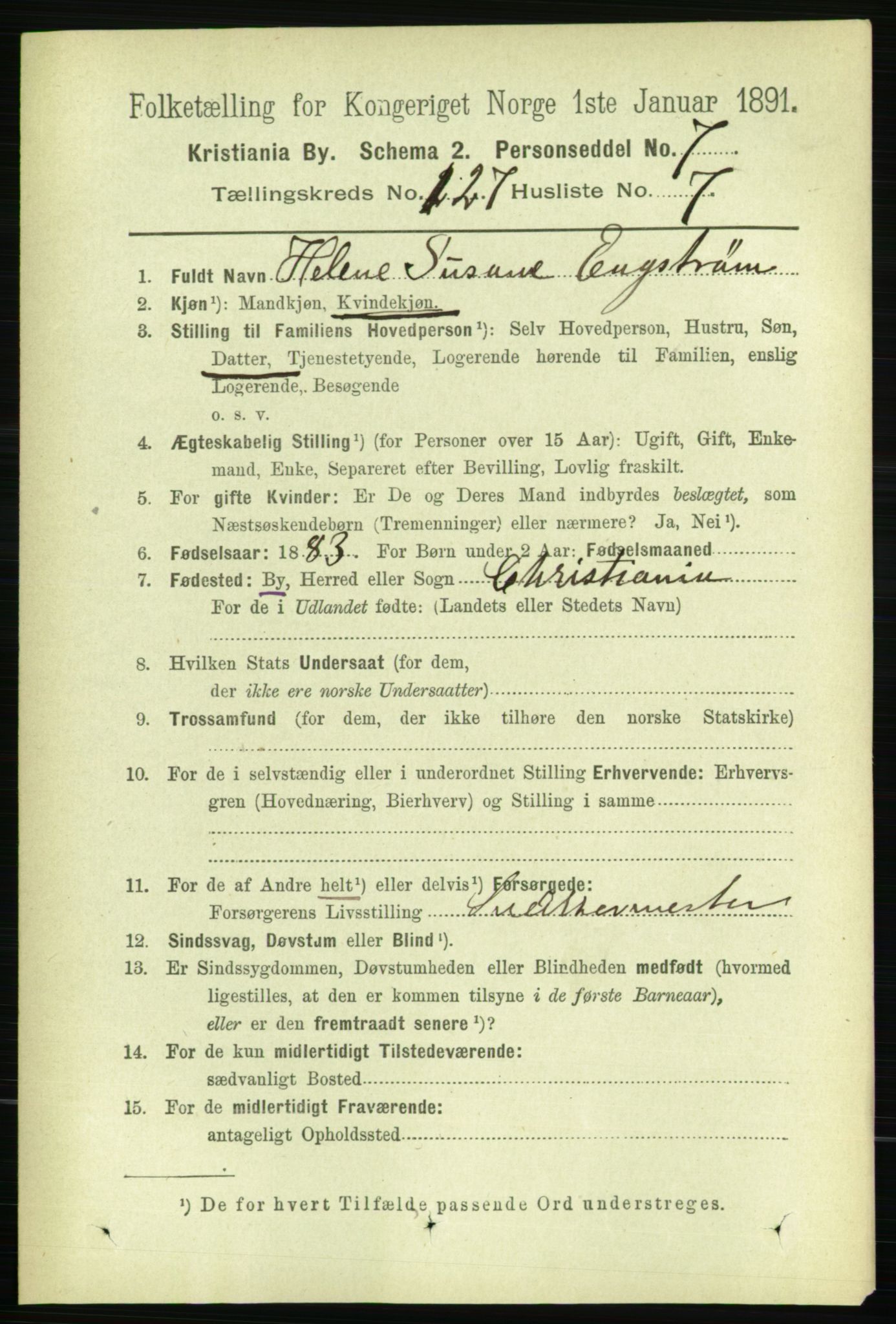 RA, 1891 census for 0301 Kristiania, 1891, p. 68061