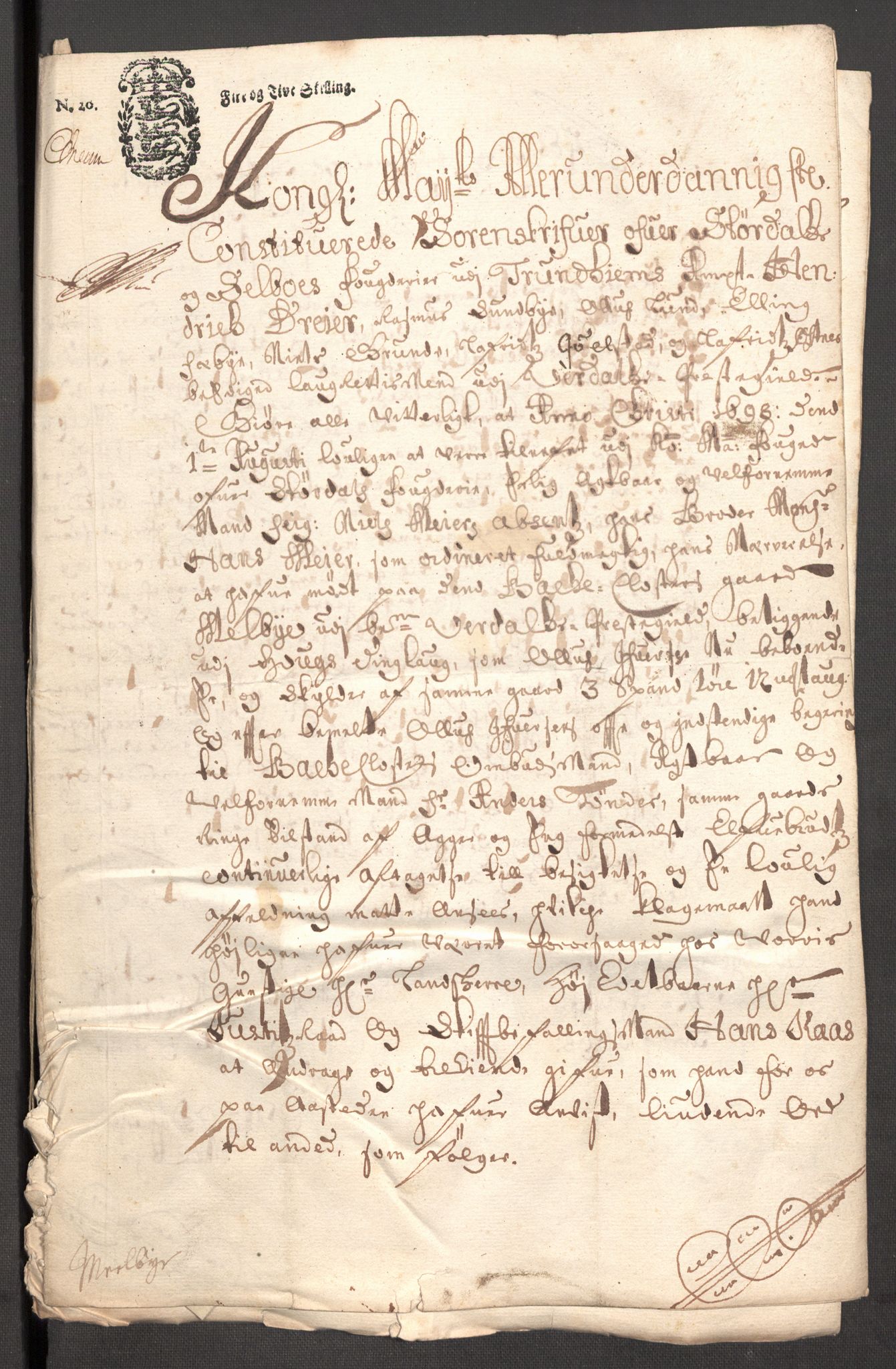 Rentekammeret inntil 1814, Reviderte regnskaper, Fogderegnskap, AV/RA-EA-4092/R62/L4190: Fogderegnskap Stjørdal og Verdal, 1698, p. 212