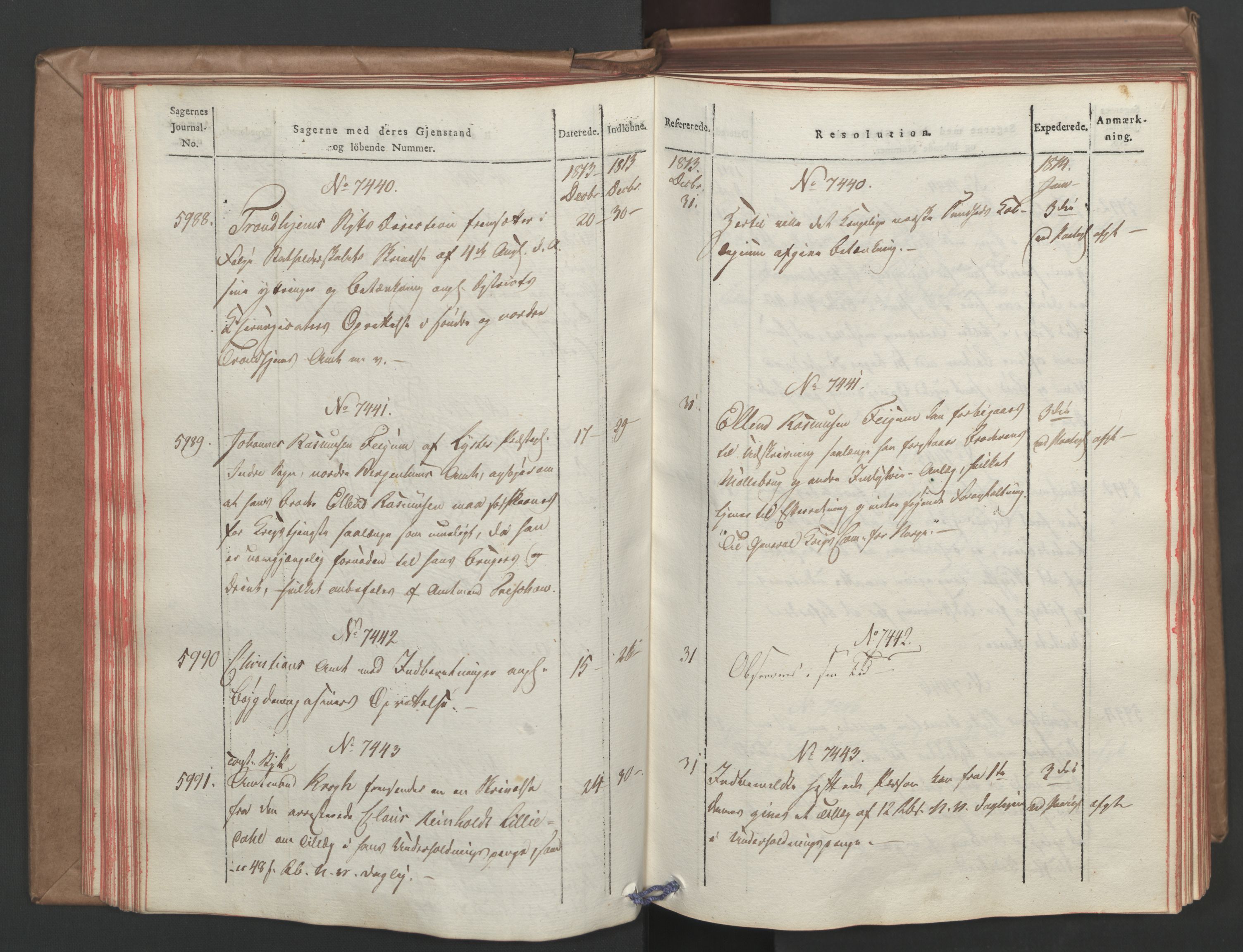 Stattholderembetet 1810-1814, 1. kontor (Kontor A), AV/RA-EA-2872/Ab/L0008: Referatprotokoll,  j.nr. 5846-6405,  l.nr. 7275-7924, 1813-1814, p. 47