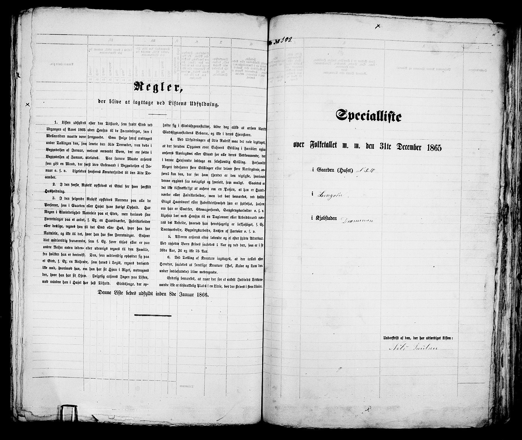 RA, 1865 census for Bragernes in Drammen, 1865, p. 1048