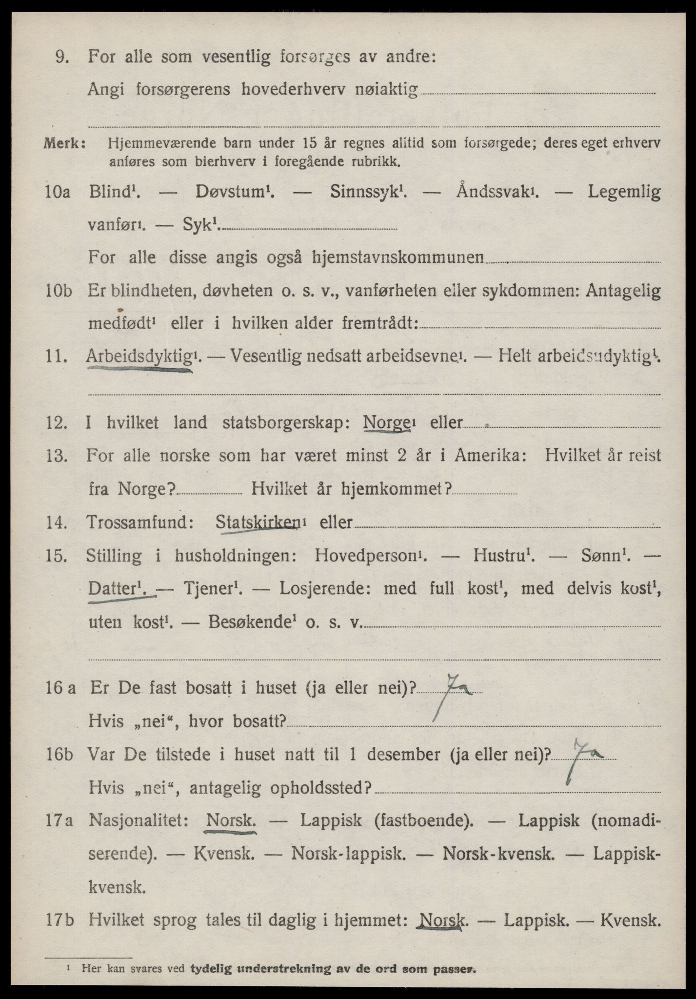 SAT, 1920 census for Rennebu, 1920, p. 2685