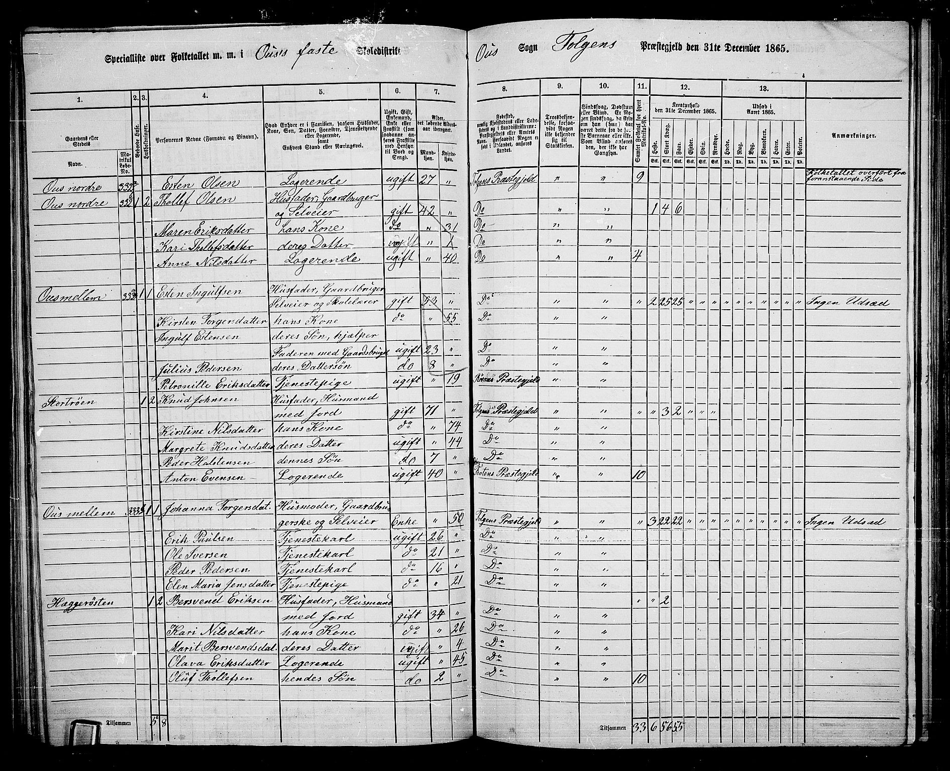 RA, 1865 census for Tolga, 1865, p. 147