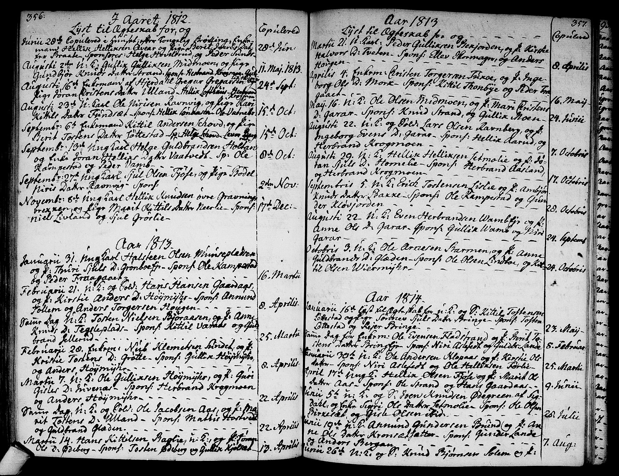 Flesberg kirkebøker, AV/SAKO-A-18/F/Fa/L0004: Parish register (official) no. I 4, 1788-1815, p. 356-357