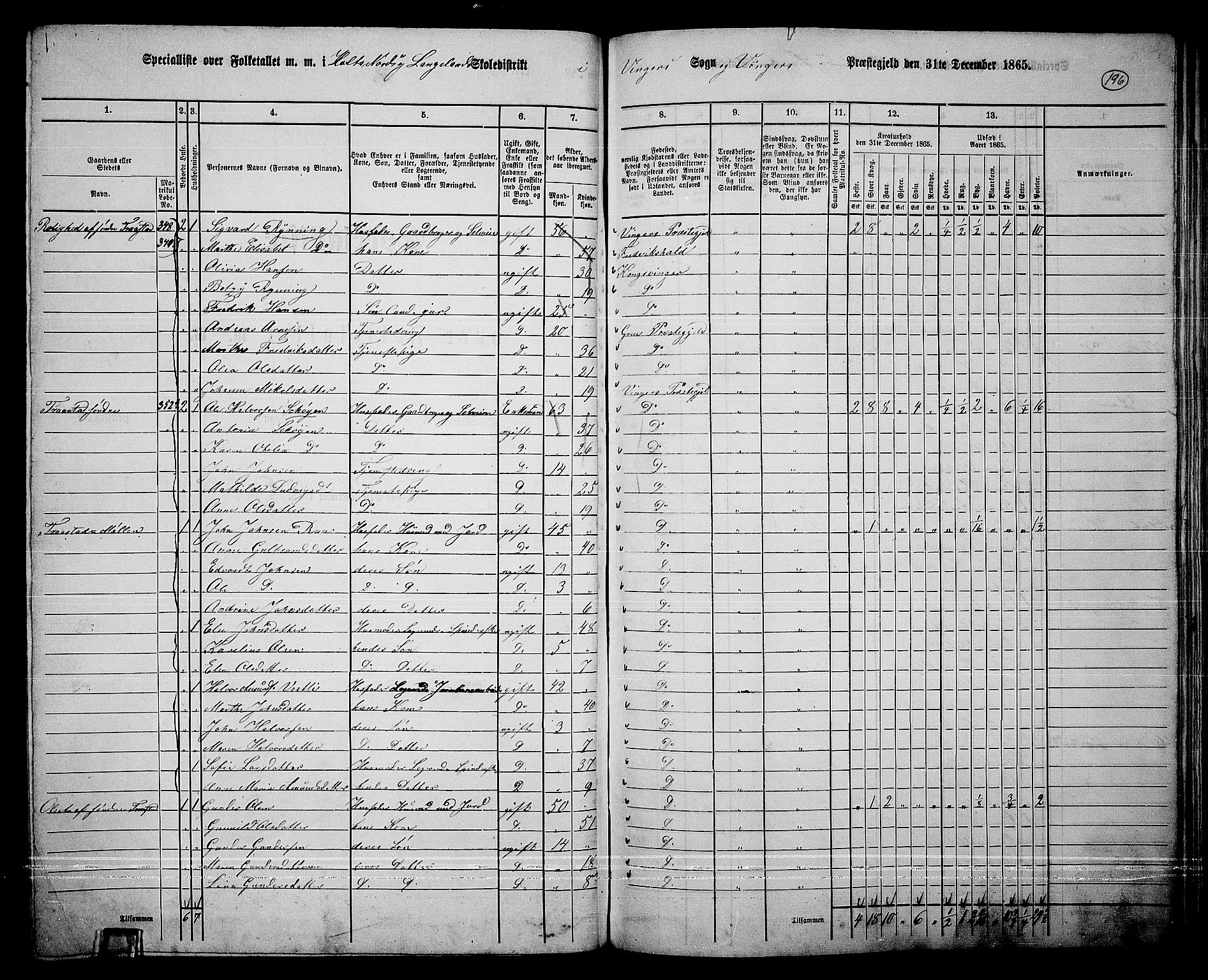 RA, 1865 census for Vinger/Vinger og Austmarka, 1865, p. 178