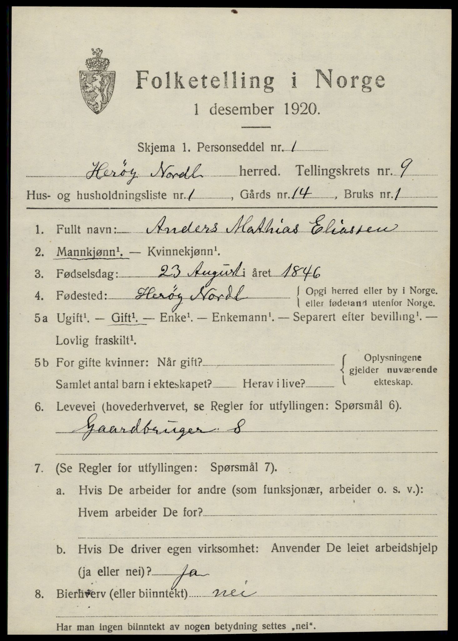 SAT, 1920 census for Herøy, 1920, p. 5382