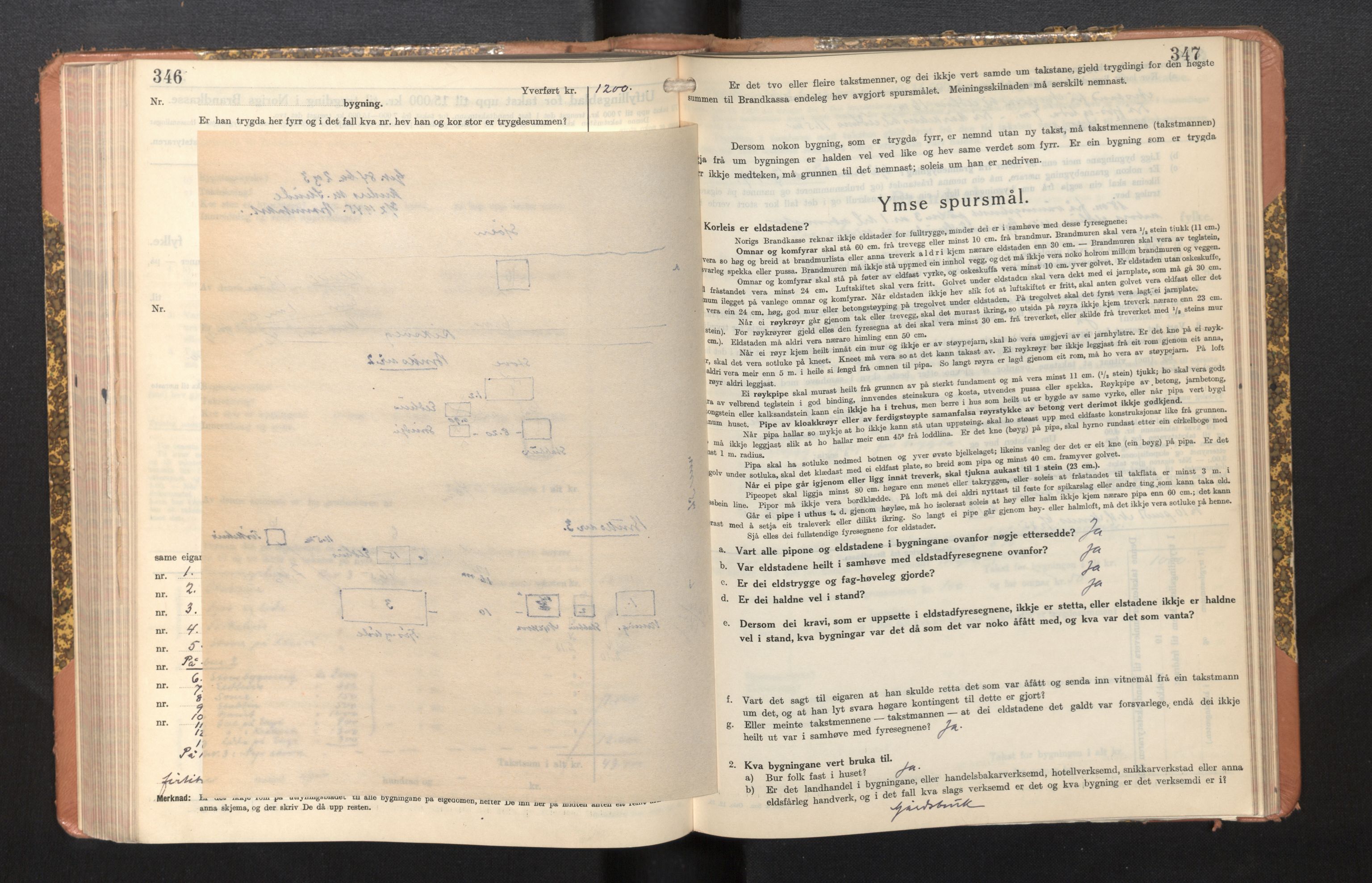 Lensmannen i Sogndal, AV/SAB-A-29901/0012/L0014: Branntakstprotokoll, skjematakst, 1938-1950, p. 346-347