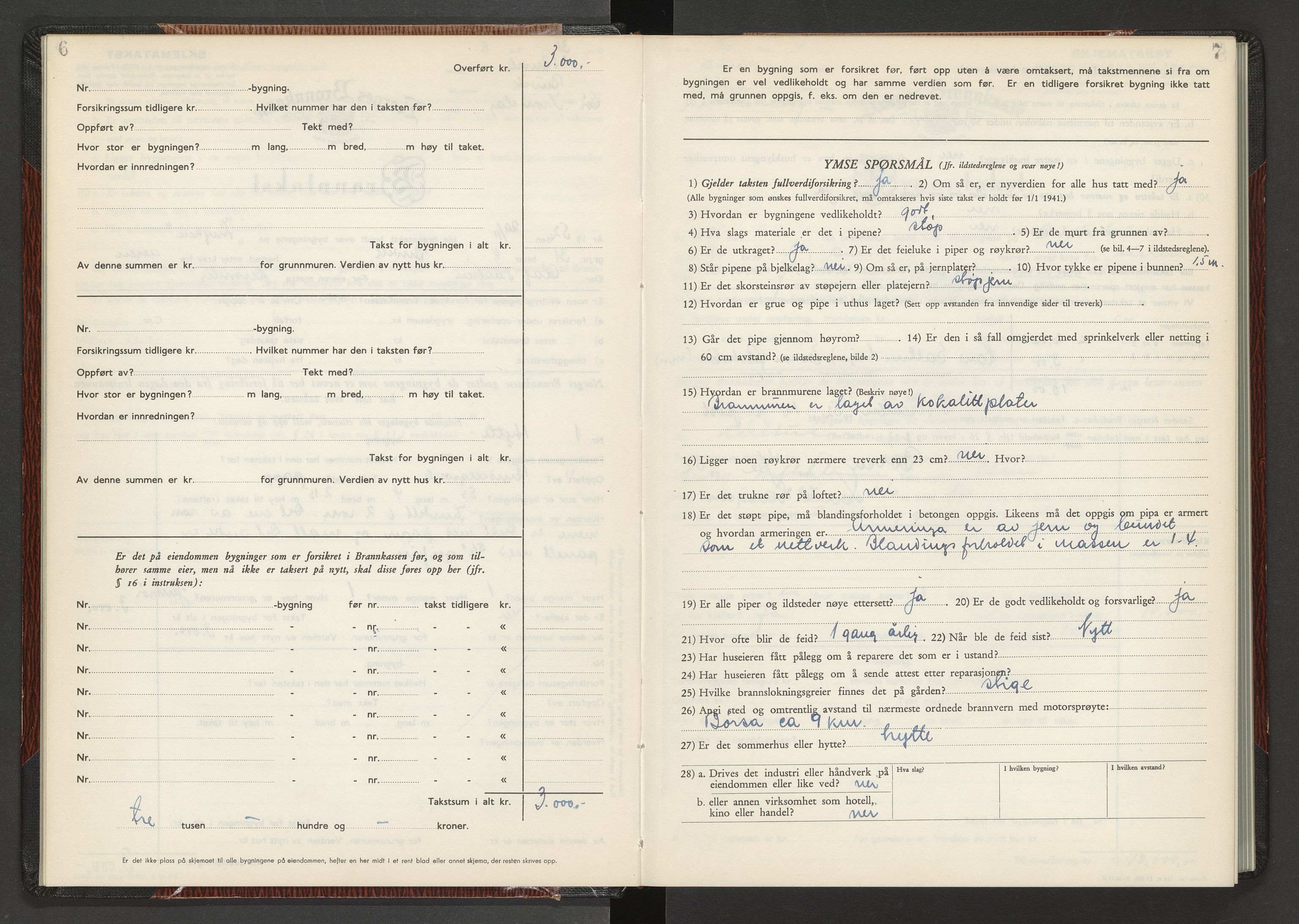 Norges Brannkasse Buvik, AV/SAT-A-5536/Fb/L0002: Branntakstprotokoll, 1952-1955