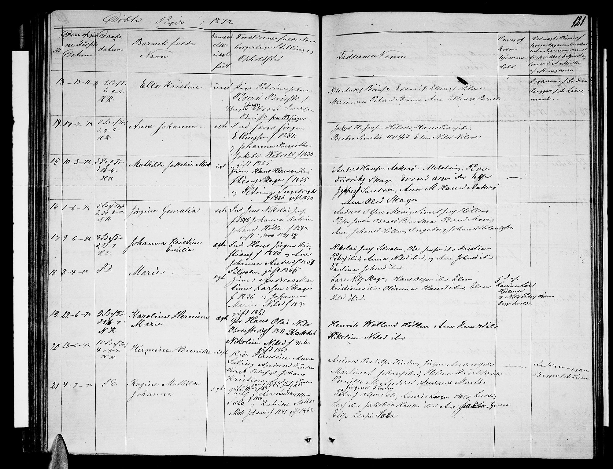 Ministerialprotokoller, klokkerbøker og fødselsregistre - Nordland, AV/SAT-A-1459/834/L0512: Parish register (copy) no. 834C03, 1862-1877, p. 121