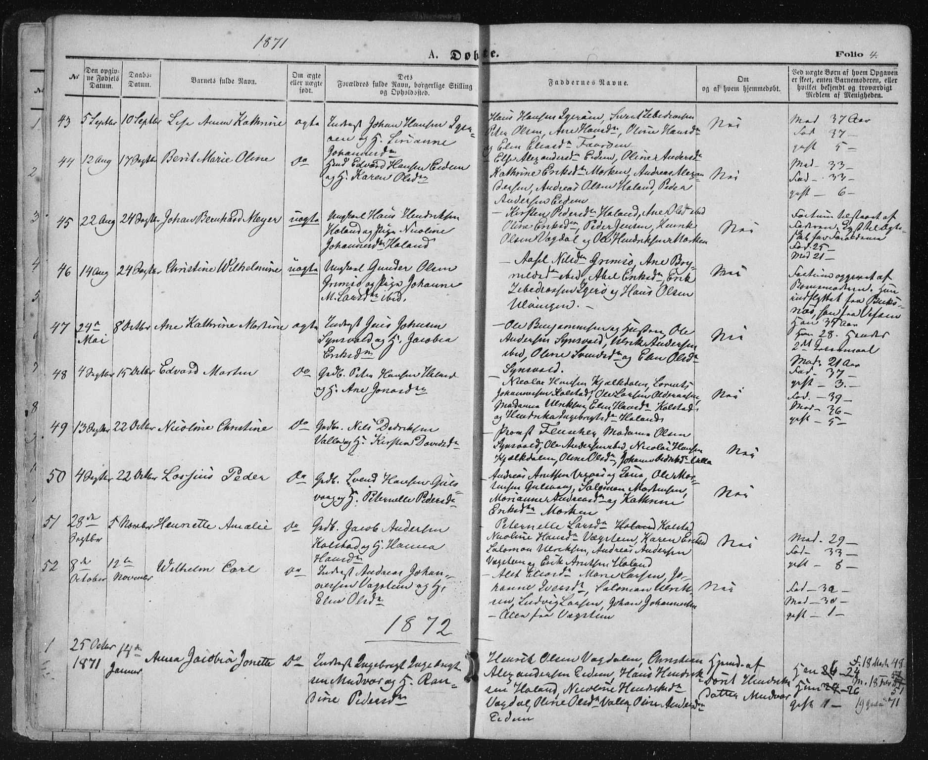 Ministerialprotokoller, klokkerbøker og fødselsregistre - Nordland, SAT/A-1459/816/L0241: Parish register (official) no. 816A07, 1870-1885, p. 4