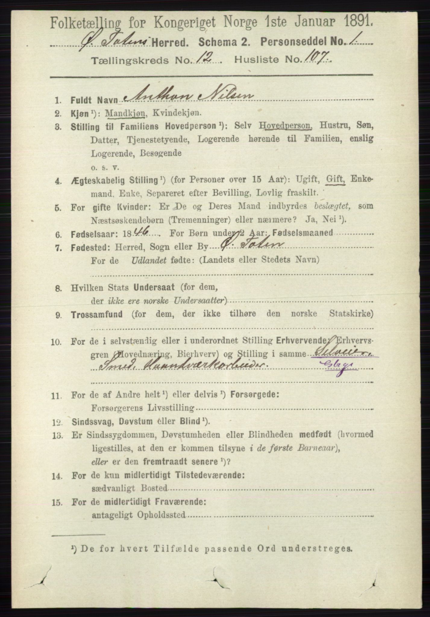 RA, 1891 census for 0528 Østre Toten, 1891, p. 8323