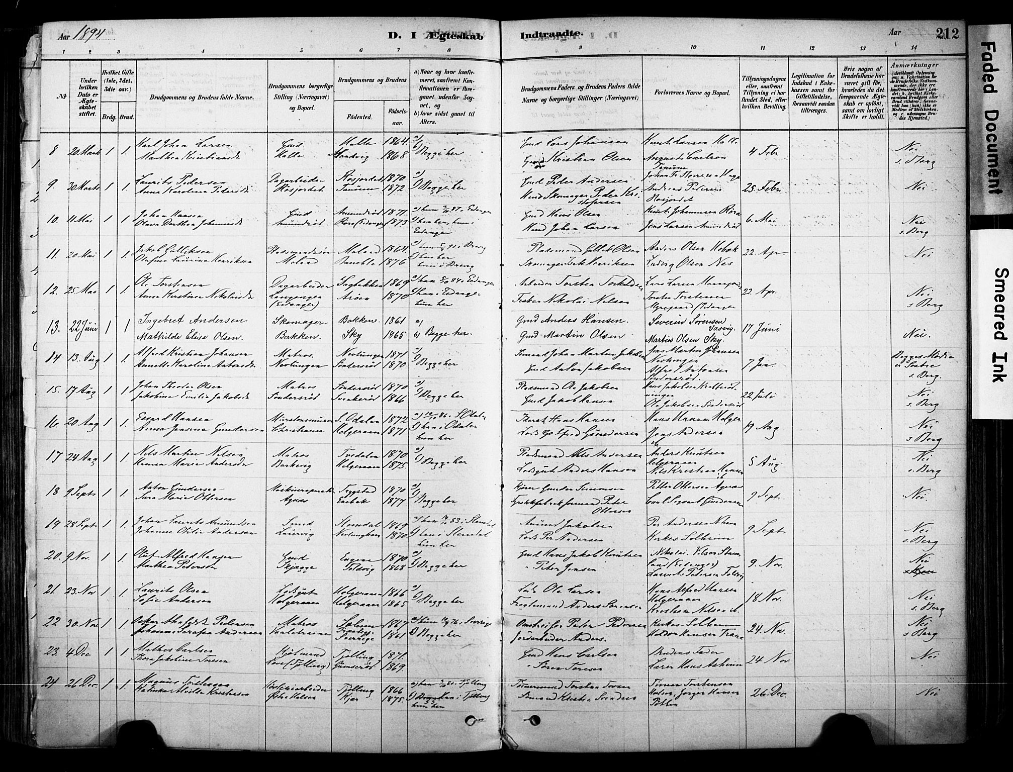 Brunlanes kirkebøker, SAKO/A-342/F/Fc/L0001: Parish register (official) no. III 1, 1878-1899, p. 212