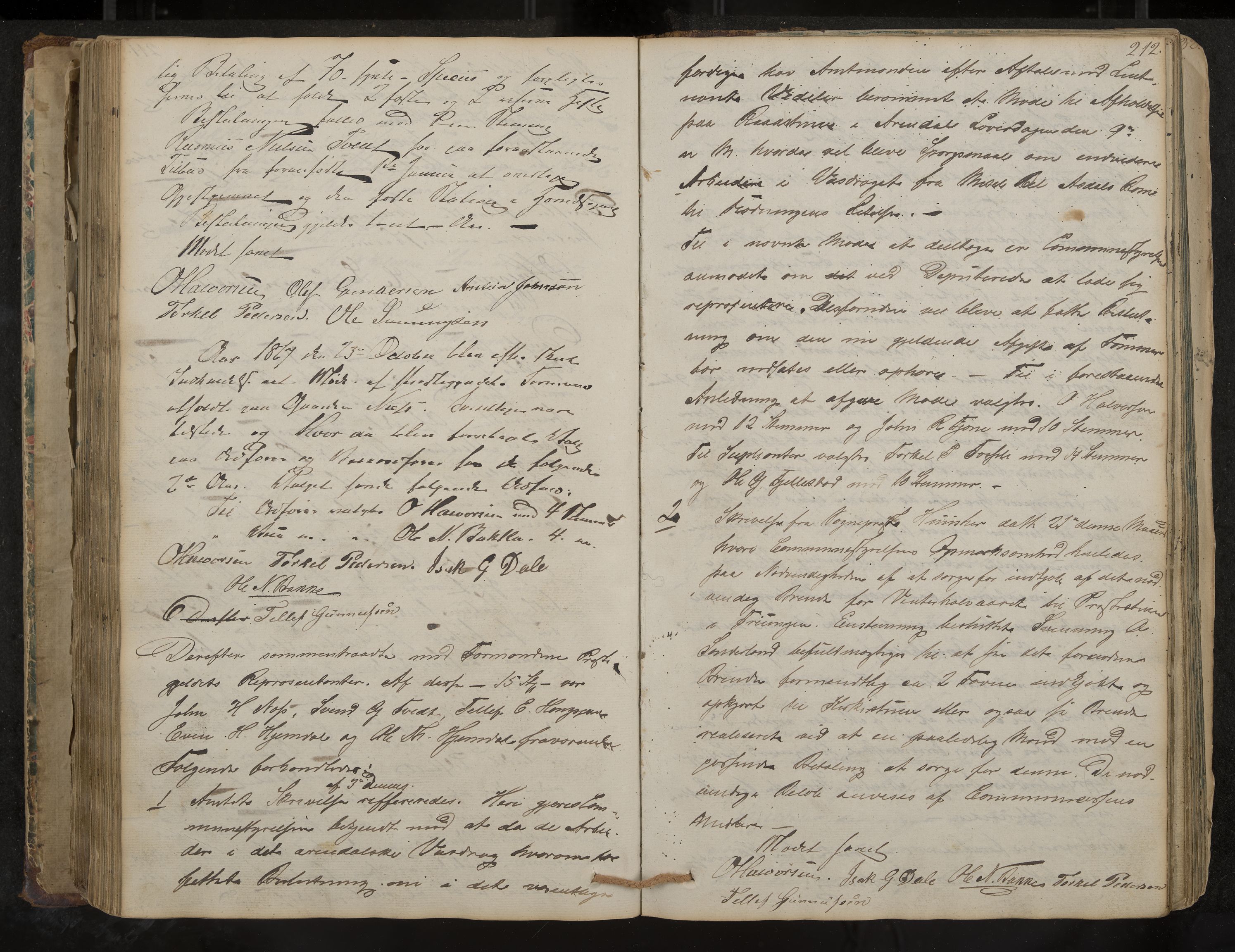 Nissedal formannskap og sentraladministrasjon, IKAK/0830021-1/A/L0001: Møtebok, 1838-1870, p. 212