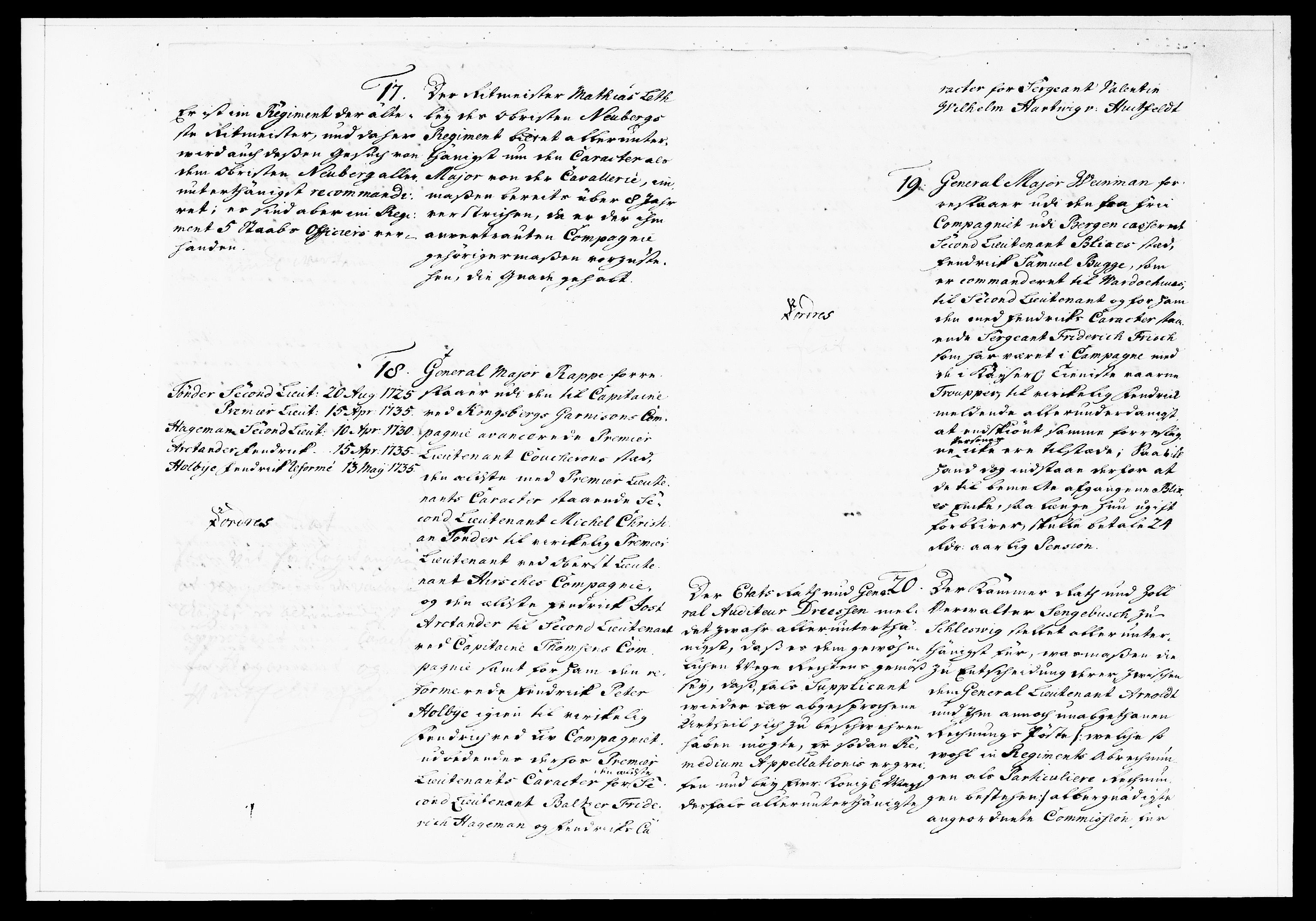 Krigskollegiet, Krigskancelliet, DRA/A-0006/-/1130-1137: Refererede sager, 1736, p. 189
