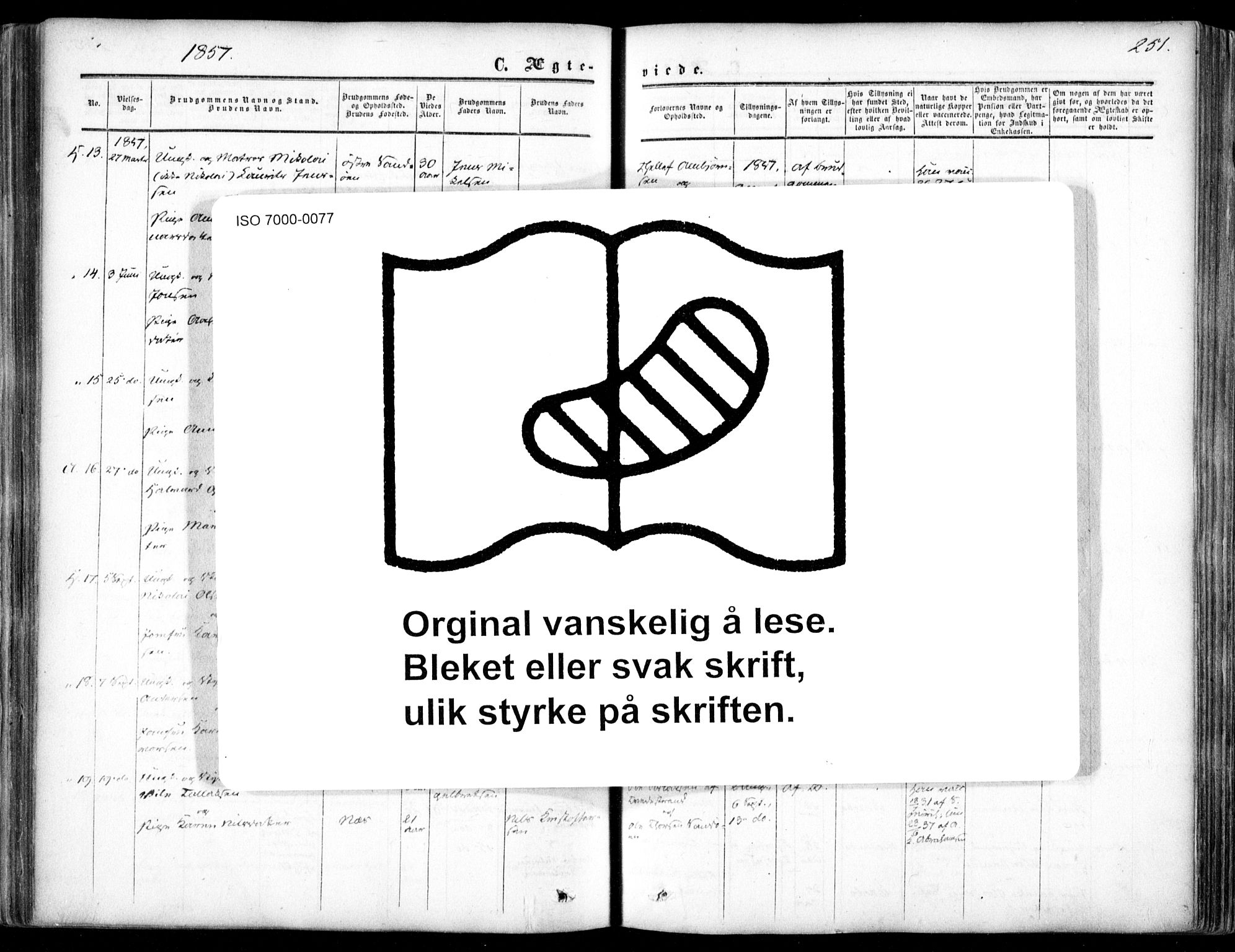 Dypvåg sokneprestkontor, AV/SAK-1111-0007/F/Fa/Faa/L0006: Parish register (official) no. A 6, 1855-1872, p. 251