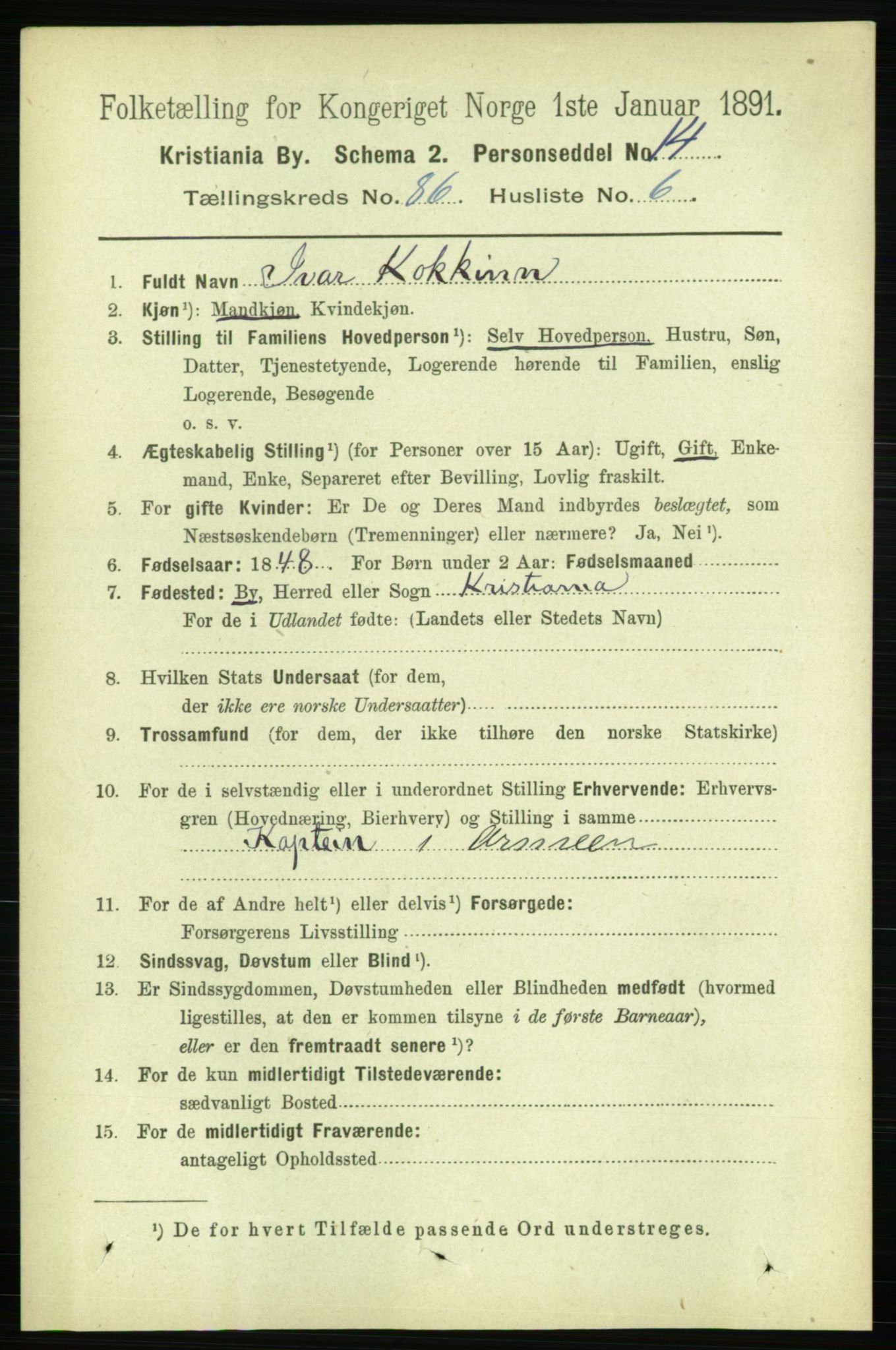 RA, 1891 census for 0301 Kristiania, 1891, p. 43238