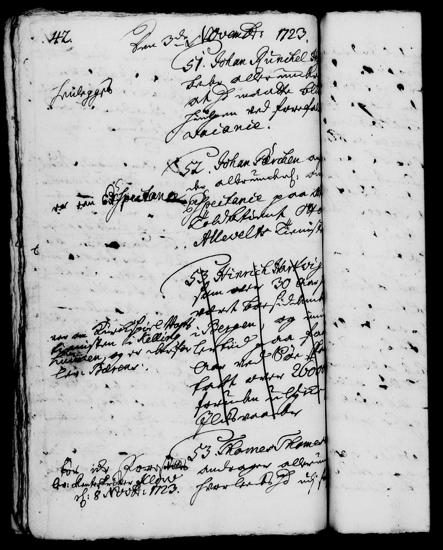 Rentekammeret, Kammerkanselliet, AV/RA-EA-3111/G/Gh/Gha/L0006: Norsk ekstraktmemorialprotokoll (merket RK 53.51), 1723-1724, p. 42
