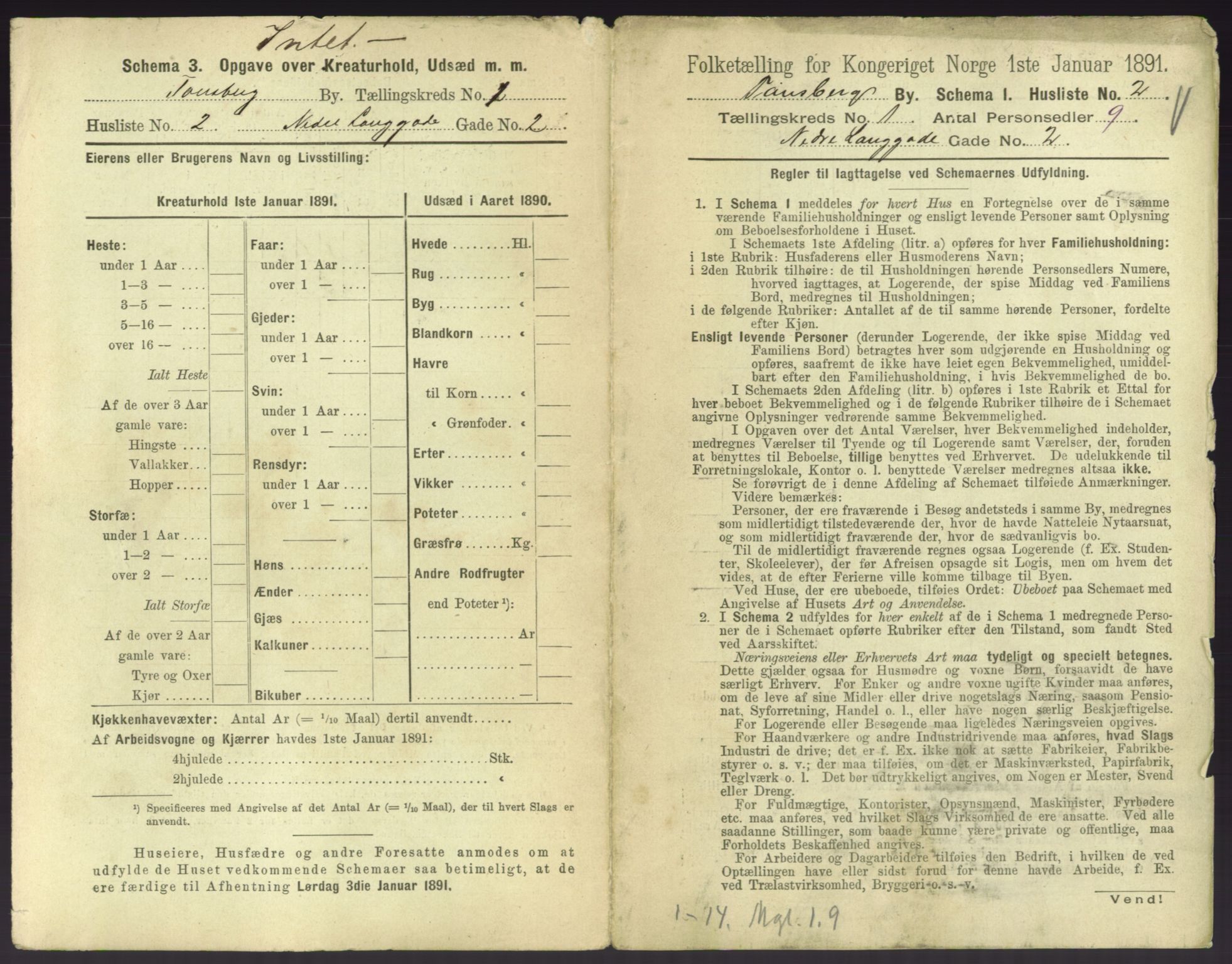 RA, 1891 census for 0705 Tønsberg, 1891, p. 92