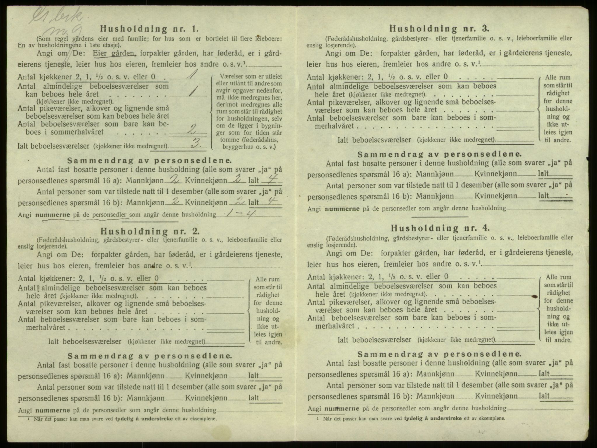 SAB, 1920 census for Selje, 1920, p. 1073