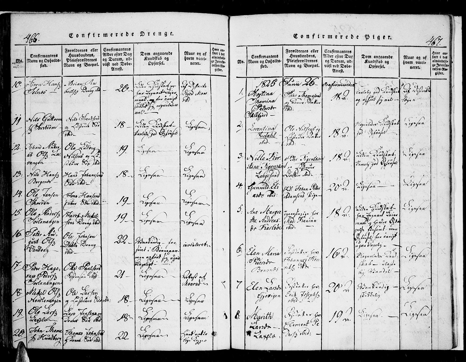 Karlsøy sokneprestembete, SATØ/S-1299/H/Ha/Haa/L0002kirke: Parish register (official) no. 2, 1823-1842, p. 466-467