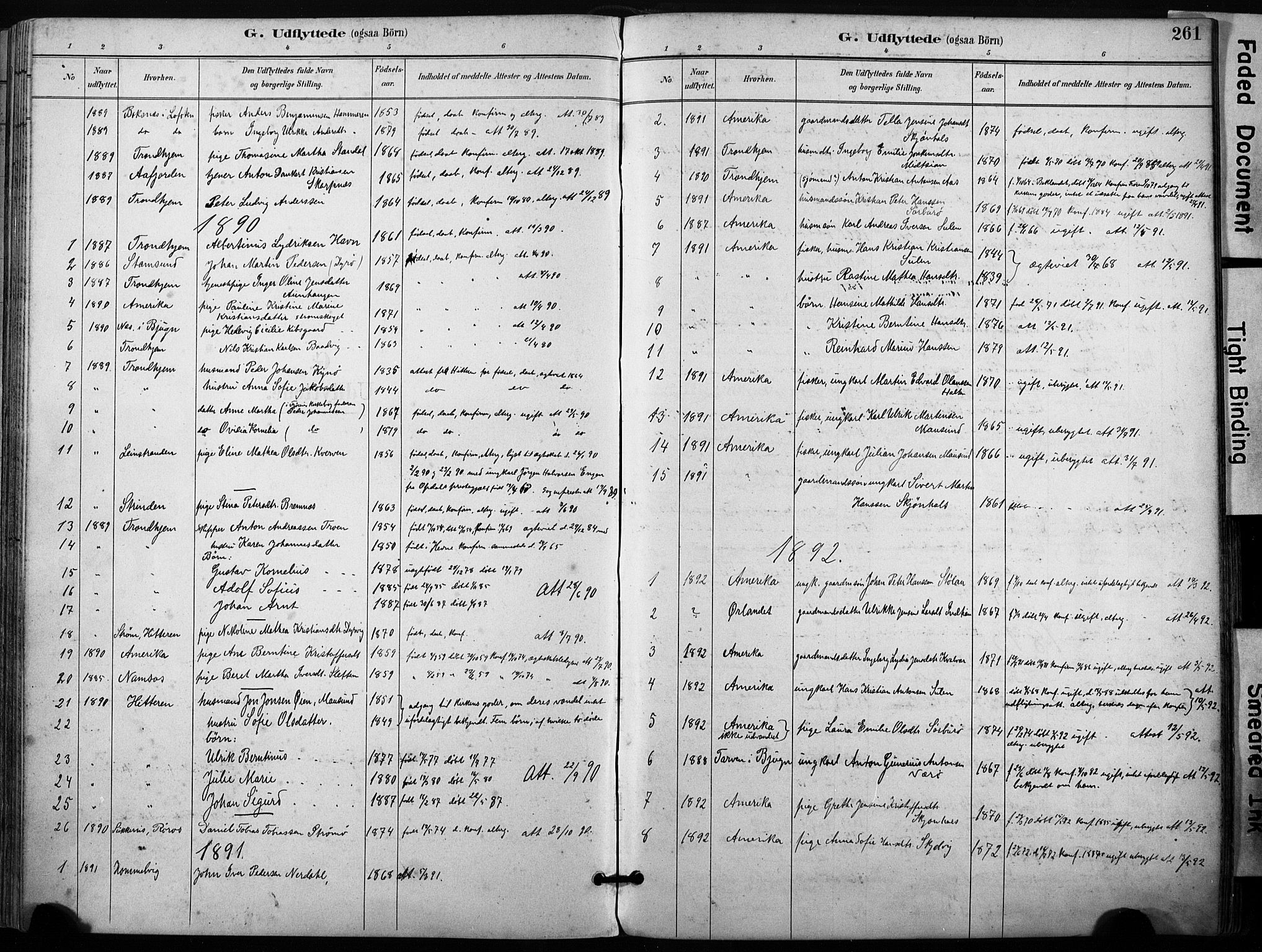 Ministerialprotokoller, klokkerbøker og fødselsregistre - Sør-Trøndelag, SAT/A-1456/640/L0579: Parish register (official) no. 640A04, 1889-1902, p. 261