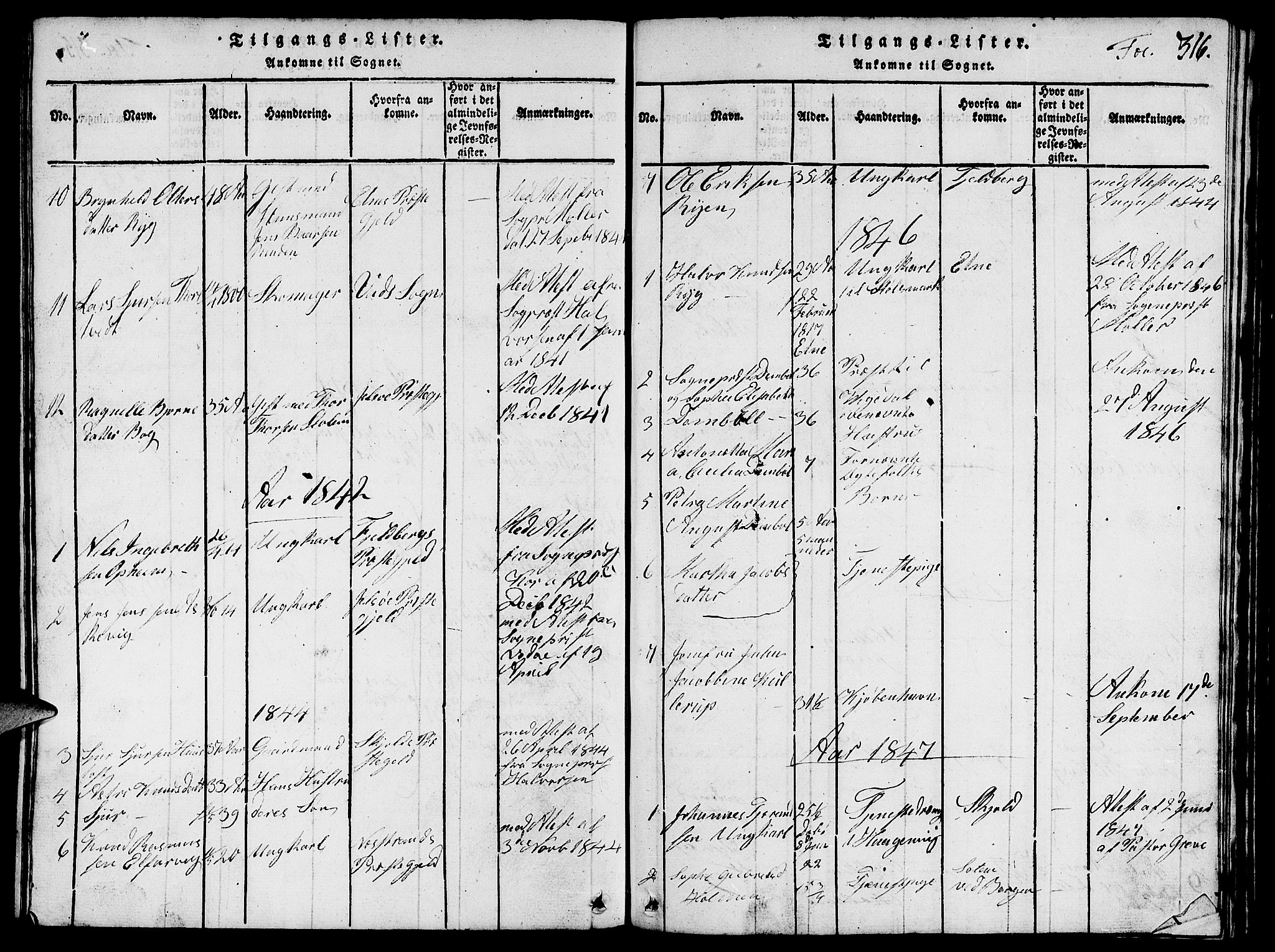 Vikedal sokneprestkontor, AV/SAST-A-101840/01/V: Parish register (copy) no. B 1, 1816-1853, p. 316