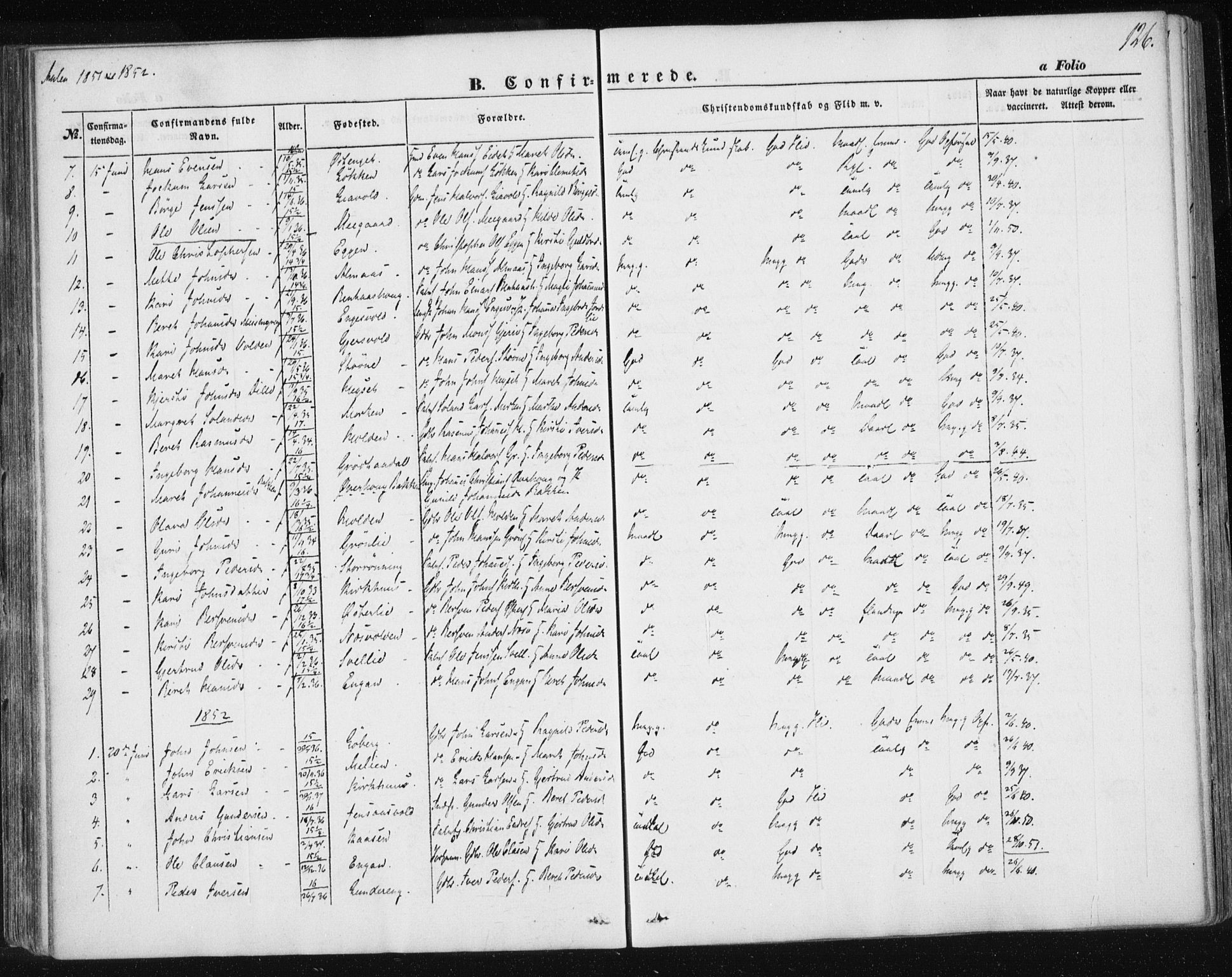 Ministerialprotokoller, klokkerbøker og fødselsregistre - Sør-Trøndelag, SAT/A-1456/685/L0965: Parish register (official) no. 685A06 /3, 1846-1859, p. 126