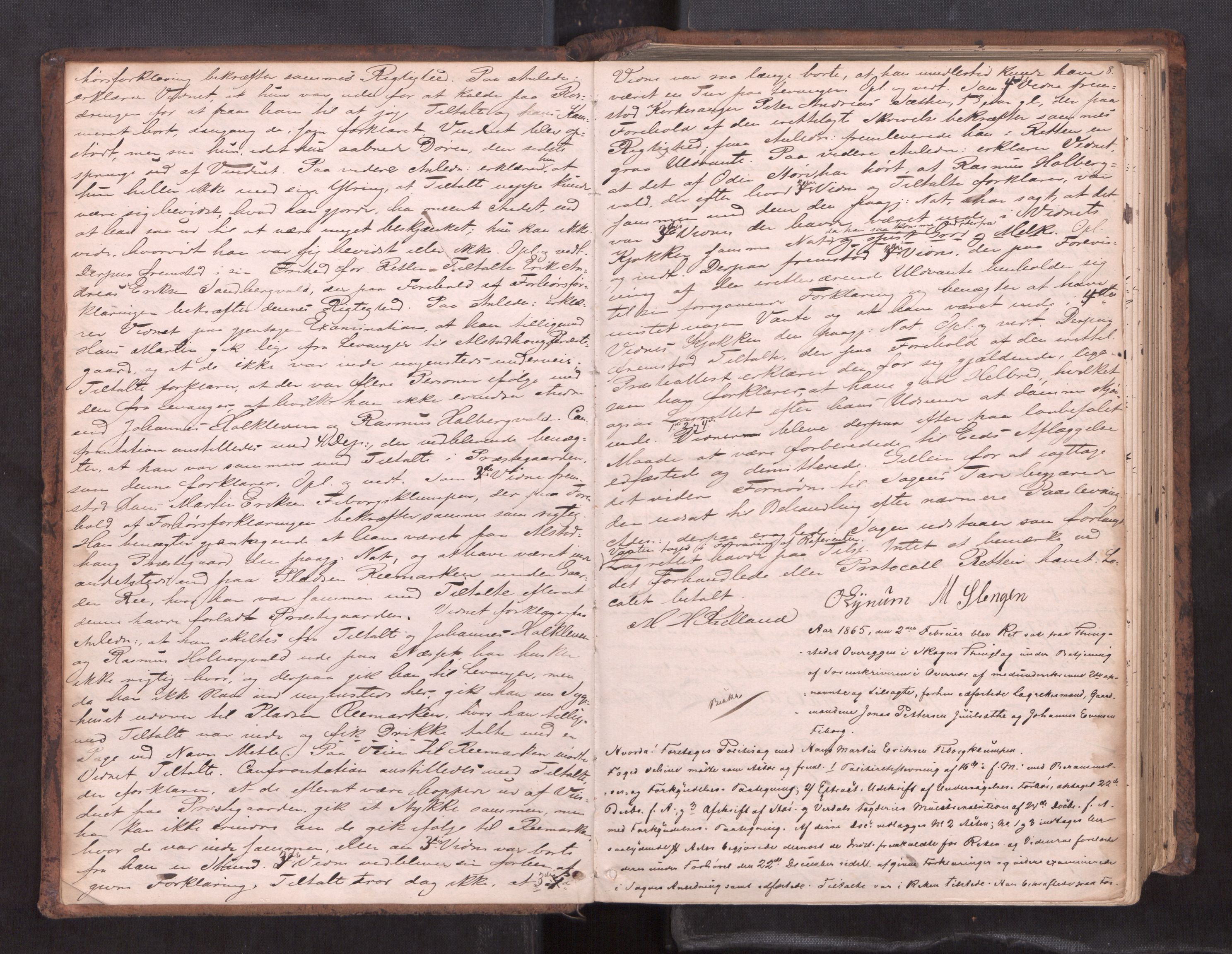 Stjør- og Verdal sorenskriveri, AV/SAT-A-4167/1/1/1B/L0019: Ekstrarettsprotokoll, 1864-1877, p. 7b-8a