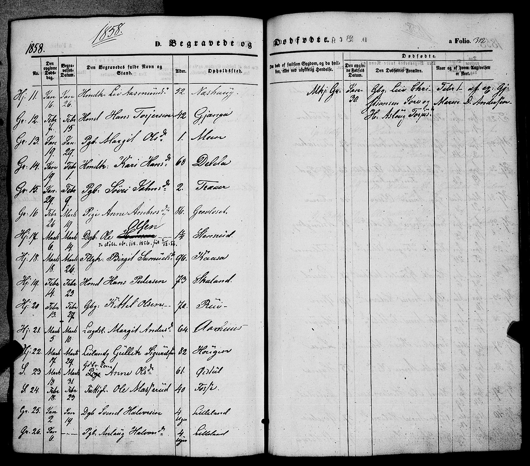 Hjartdal kirkebøker, SAKO/A-270/F/Fa/L0008: Parish register (official) no. I 8, 1844-1859, p. 312