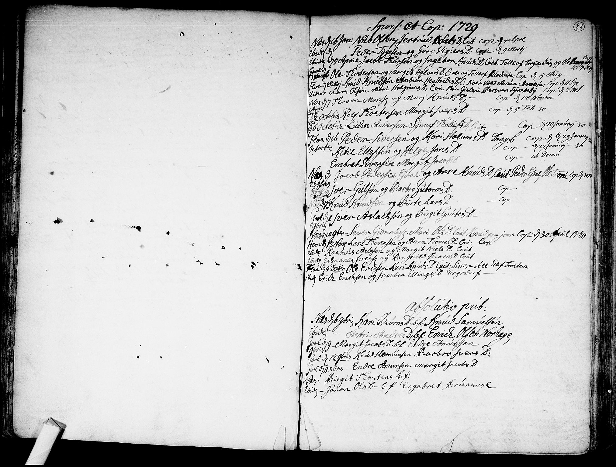 Nes kirkebøker, SAKO/A-236/F/Fa/L0002: Parish register (official) no. 2, 1707-1759, p. 88