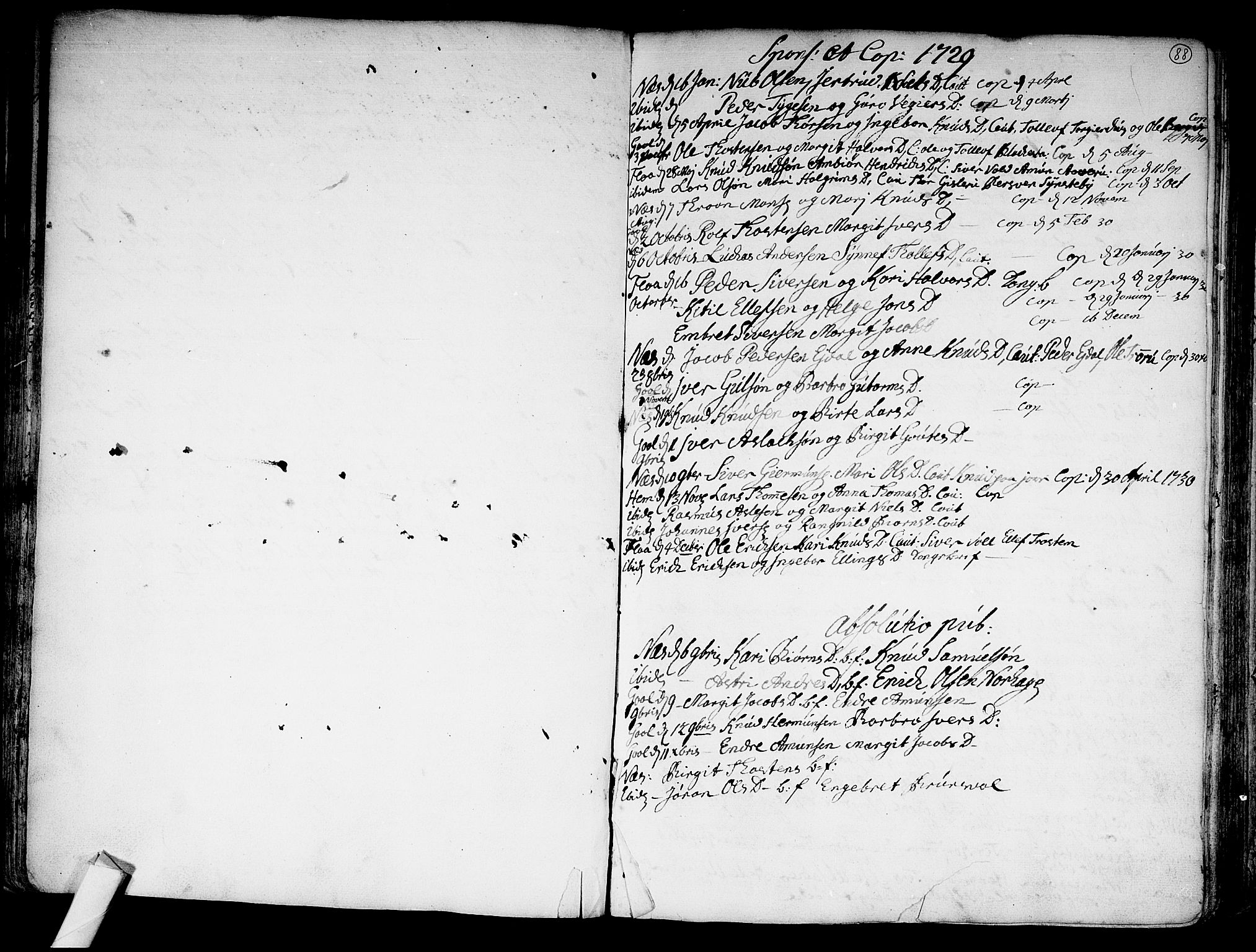 Nes kirkebøker, AV/SAKO-A-236/F/Fa/L0002: Parish register (official) no. 2, 1707-1759, p. 88