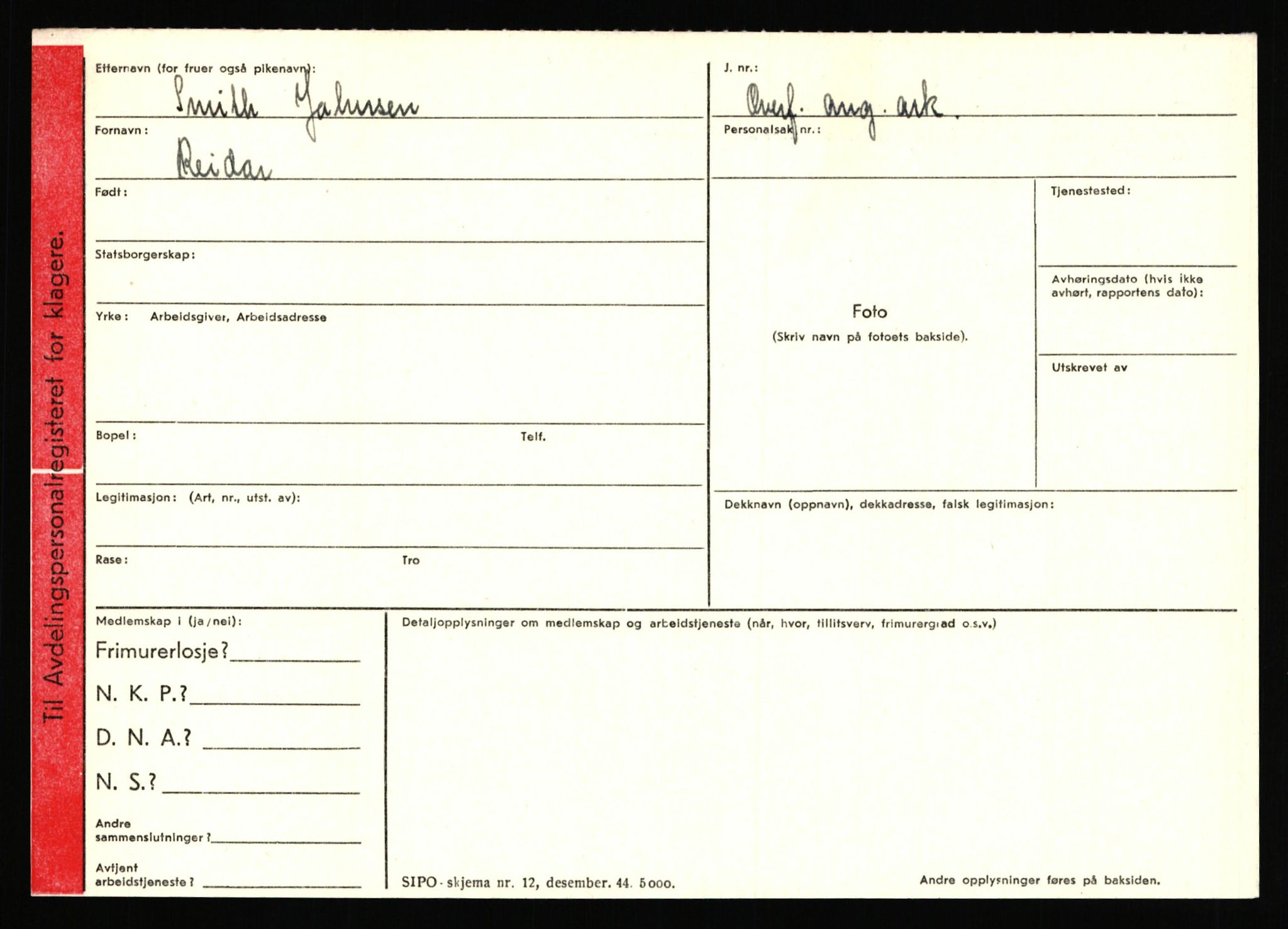 Statspolitiet - Hovedkontoret / Osloavdelingen, AV/RA-S-1329/C/Ca/L0007: Hol - Joelsen, 1943-1945, p. 3383