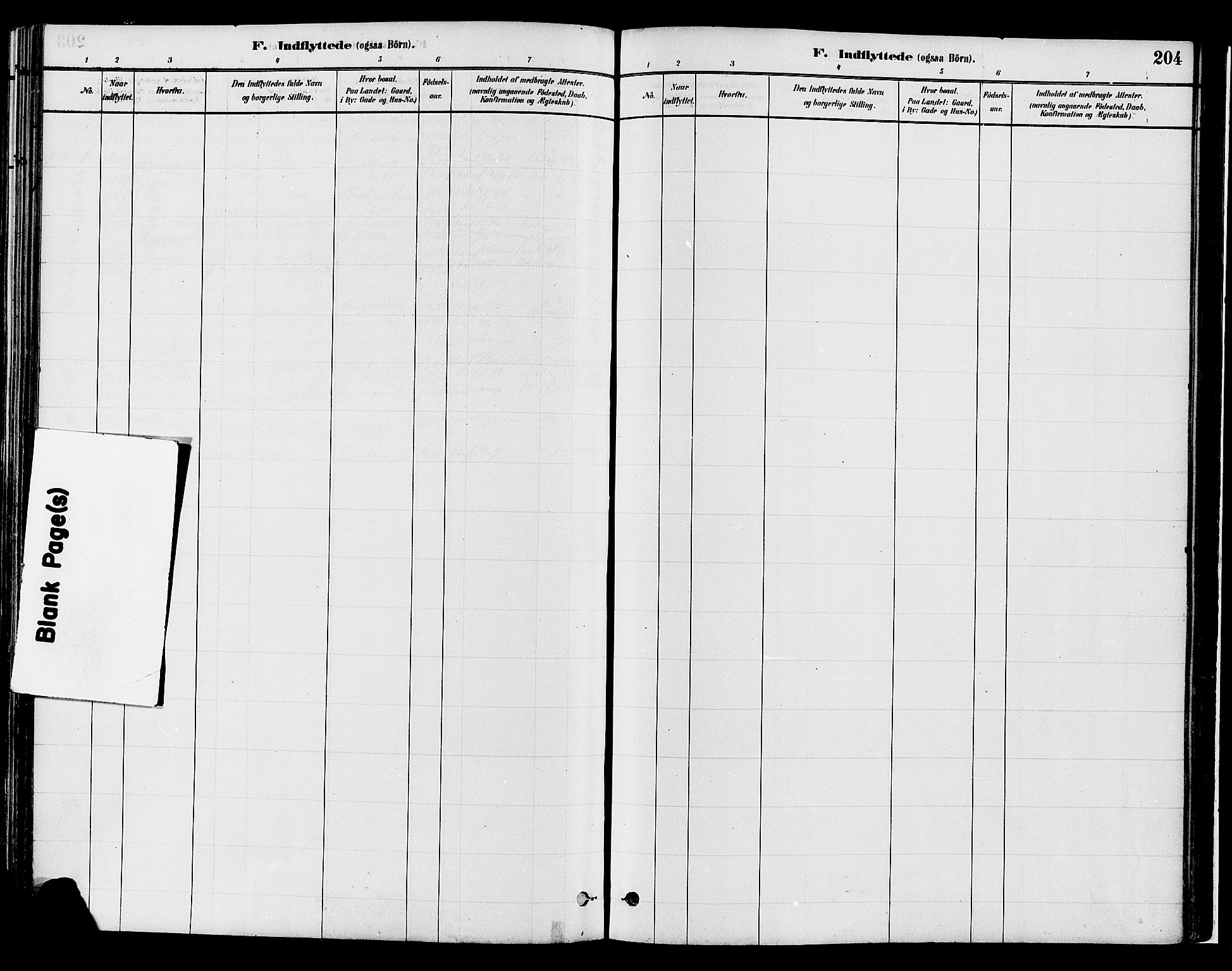 Gran prestekontor, SAH/PREST-112/H/Ha/Haa/L0014: Parish register (official) no. 14, 1880-1889, p. 204