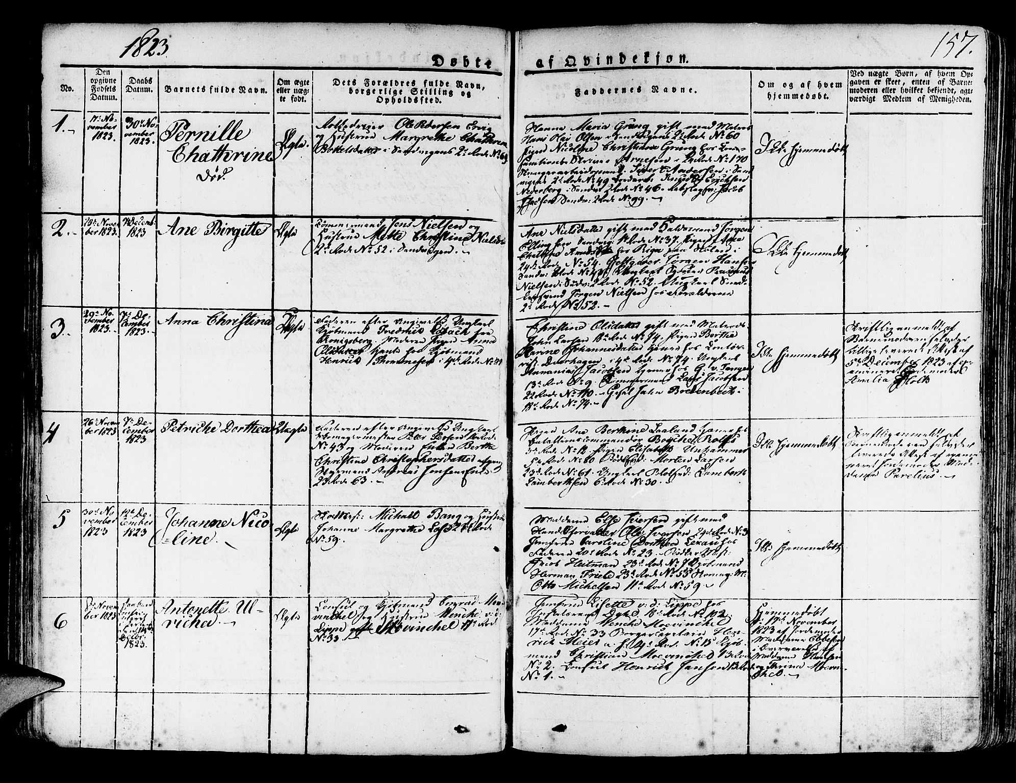 Korskirken sokneprestembete, AV/SAB-A-76101/H/Haa/L0014: Parish register (official) no. A 14, 1823-1835, p. 157