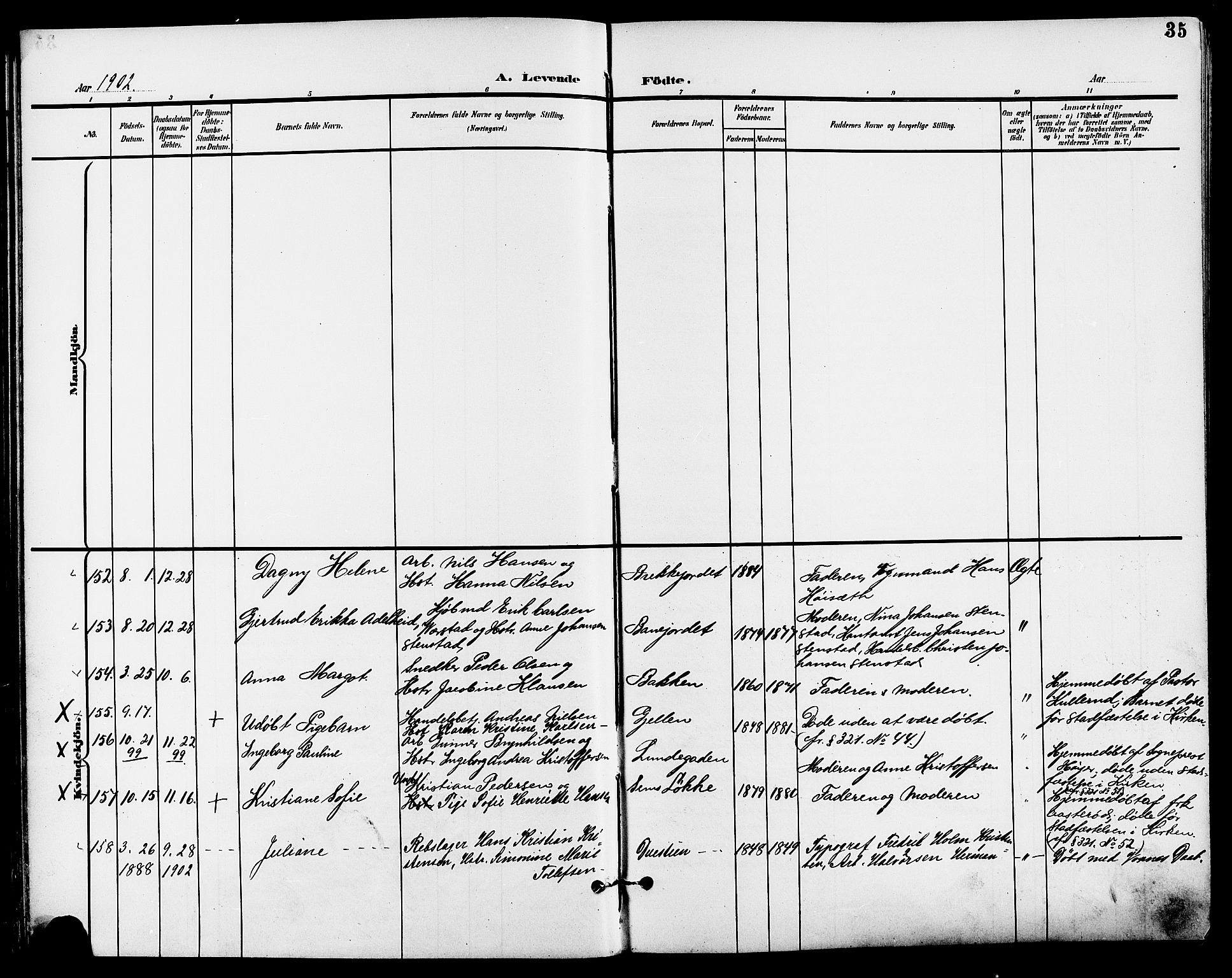 Skien kirkebøker, AV/SAKO-A-302/G/Ga/L0008: Parish register (copy) no. 8, 1900-1910, p. 35