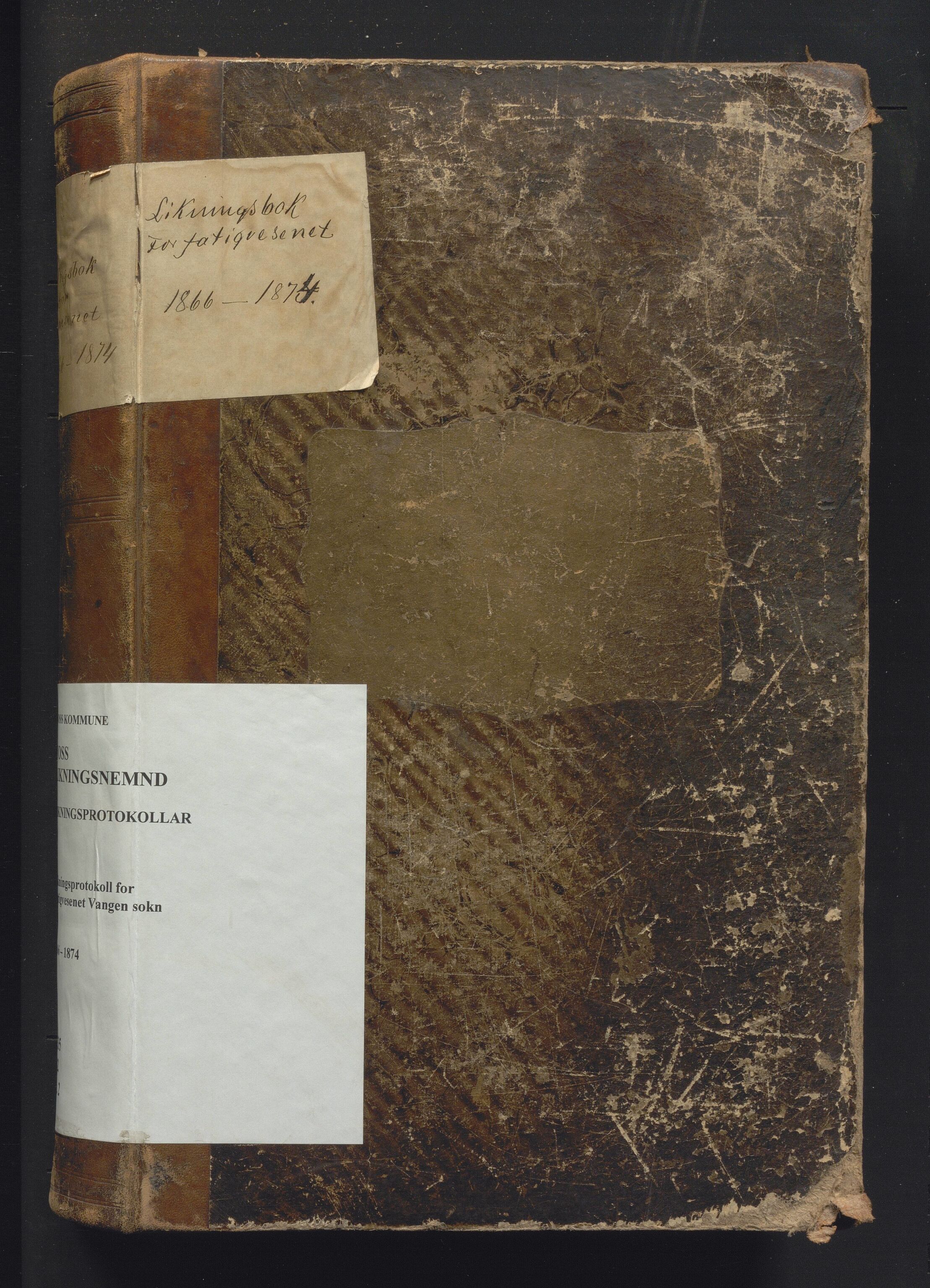 Voss kommune. Likningsnemnda, IKAH/1235-142/F/Fa/L0002: Likningsprotokoll for fattigvesenet for Vangen sokn, 1866-1874