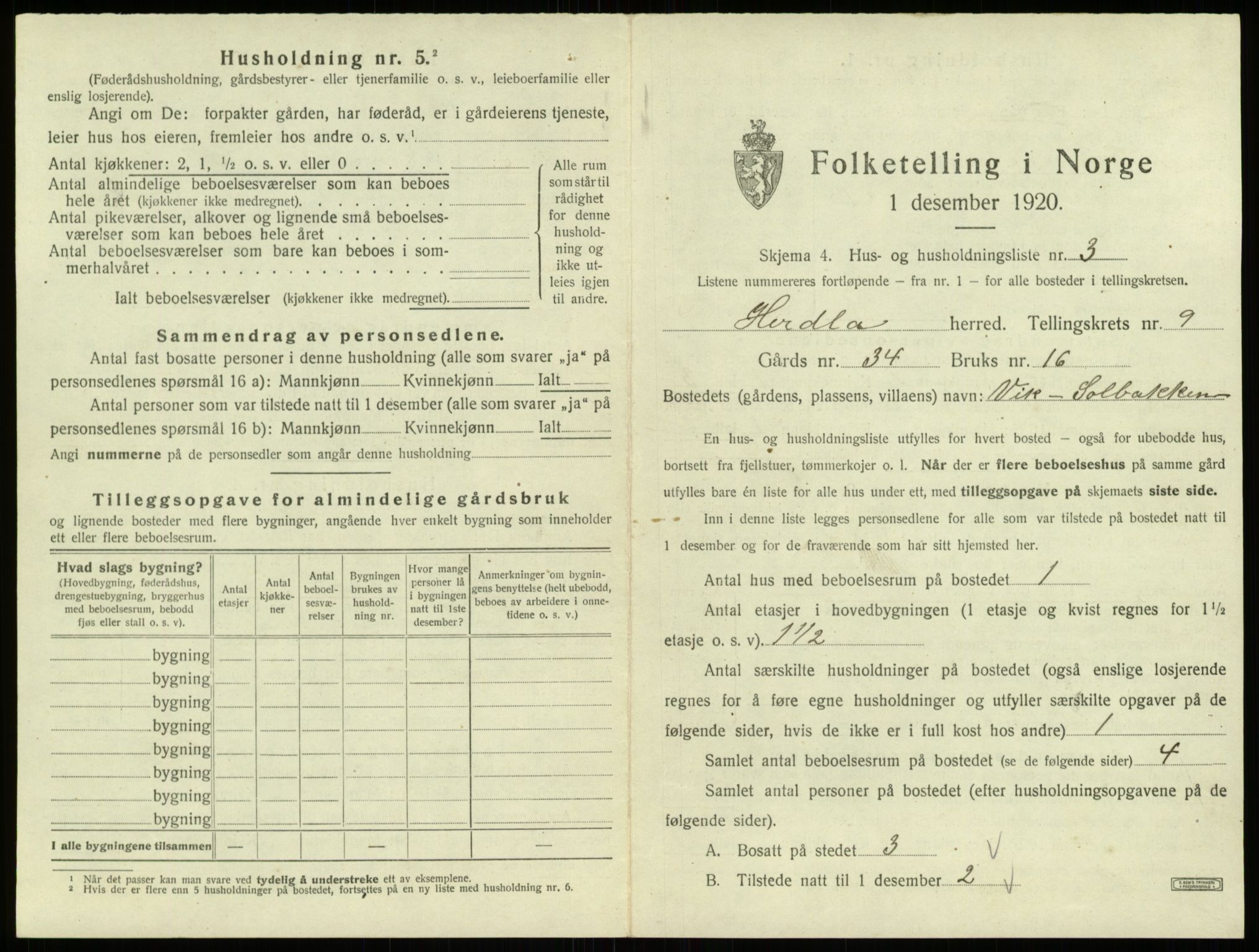SAB, 1920 census for Herdla, 1920, p. 794