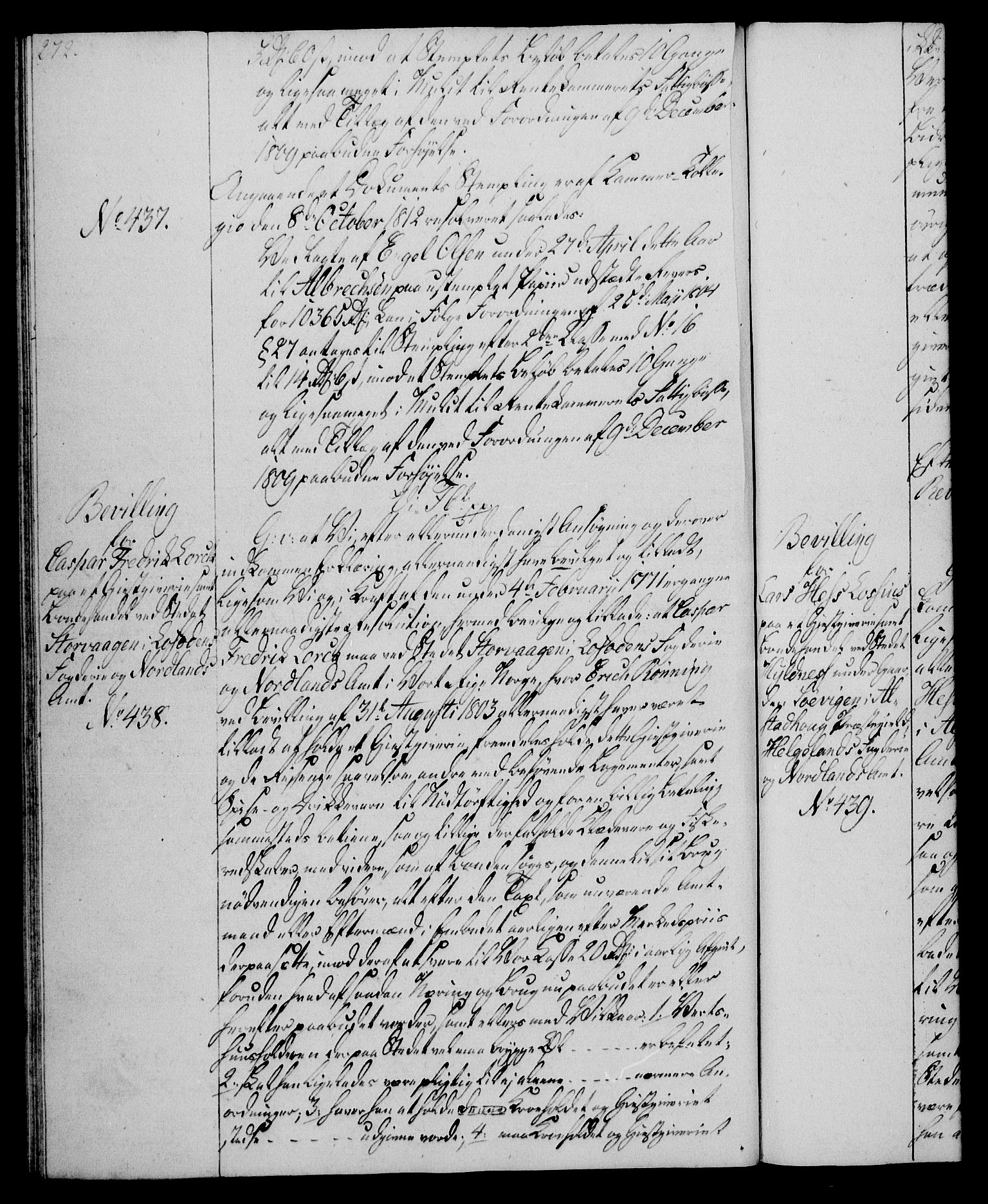 Rentekammeret, Kammerkanselliet, RA/EA-3111/G/Gg/Gga/L0020: Norsk ekspedisjonsprotokoll med register (merket RK 53.20), 1811-1814, p. 272
