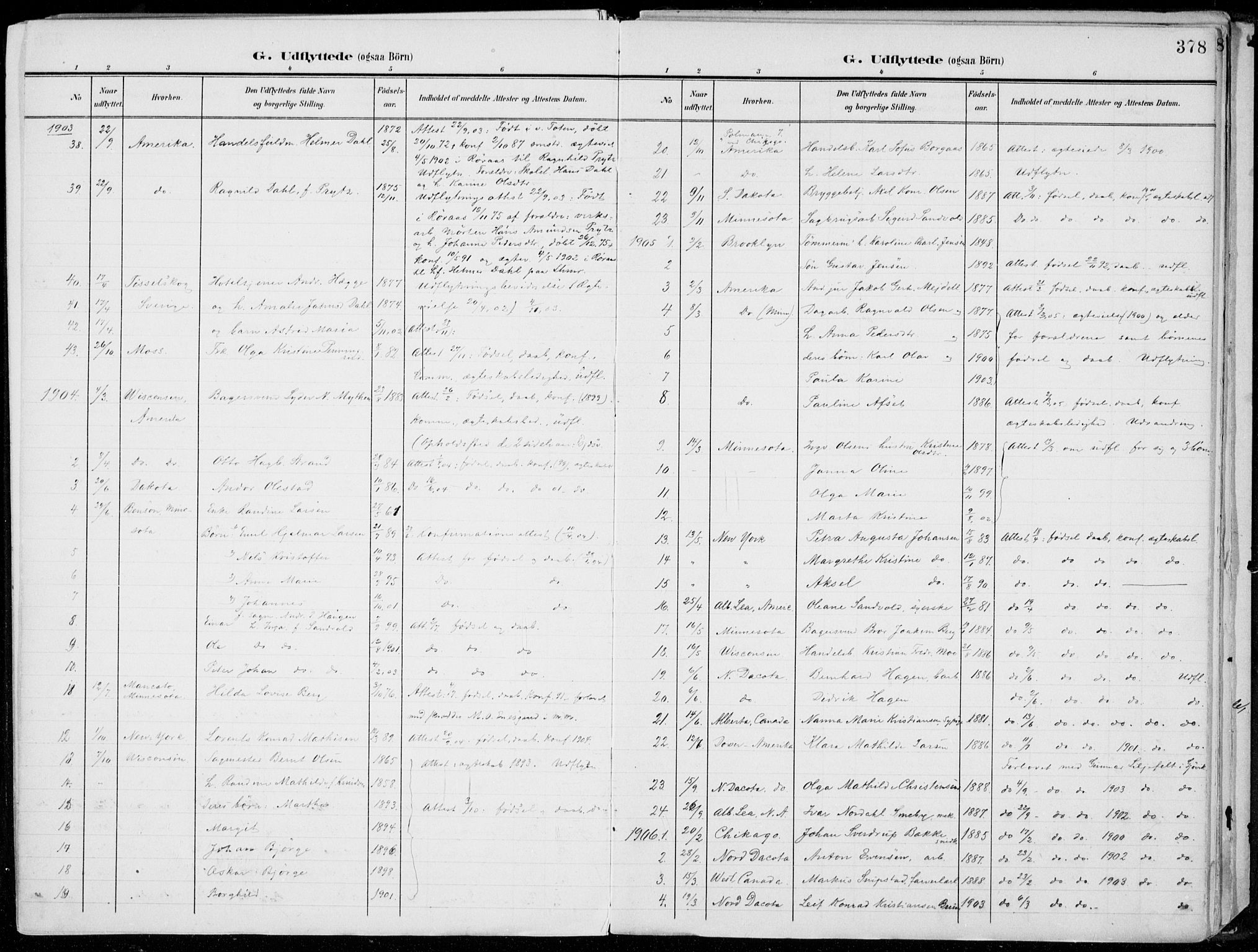 Lillehammer prestekontor, SAH/PREST-088/H/Ha/Haa/L0001: Parish register (official) no. 1, 1901-1916, p. 378