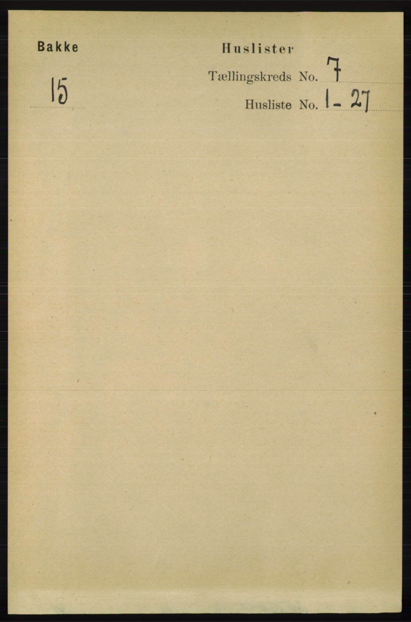 RA, 1891 census for 1045 Bakke, 1891, p. 1275